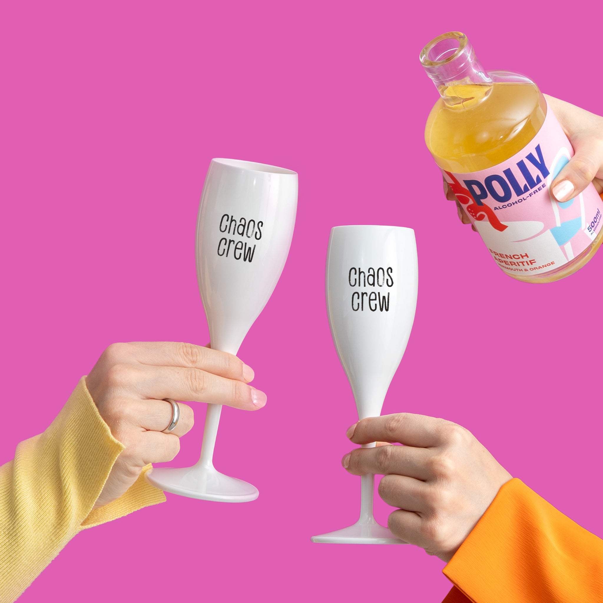 Sektglas mit Druck CHEERS No. 1 CHAOS CREW 2er-SET