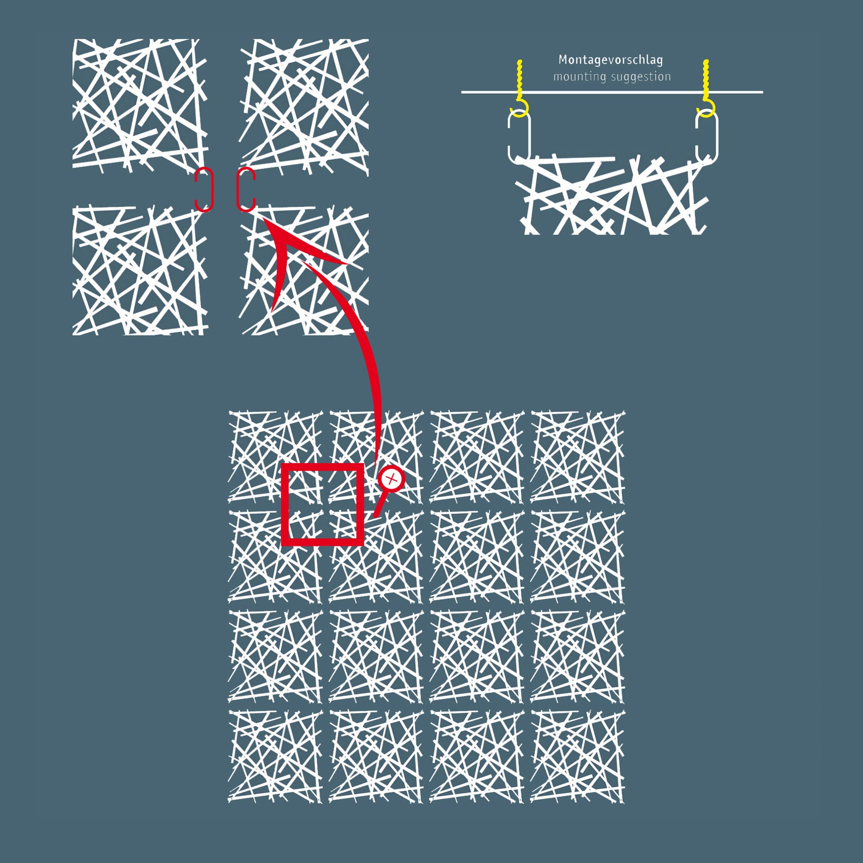 Raumteiler Dekoelement STIXX 4er-Set