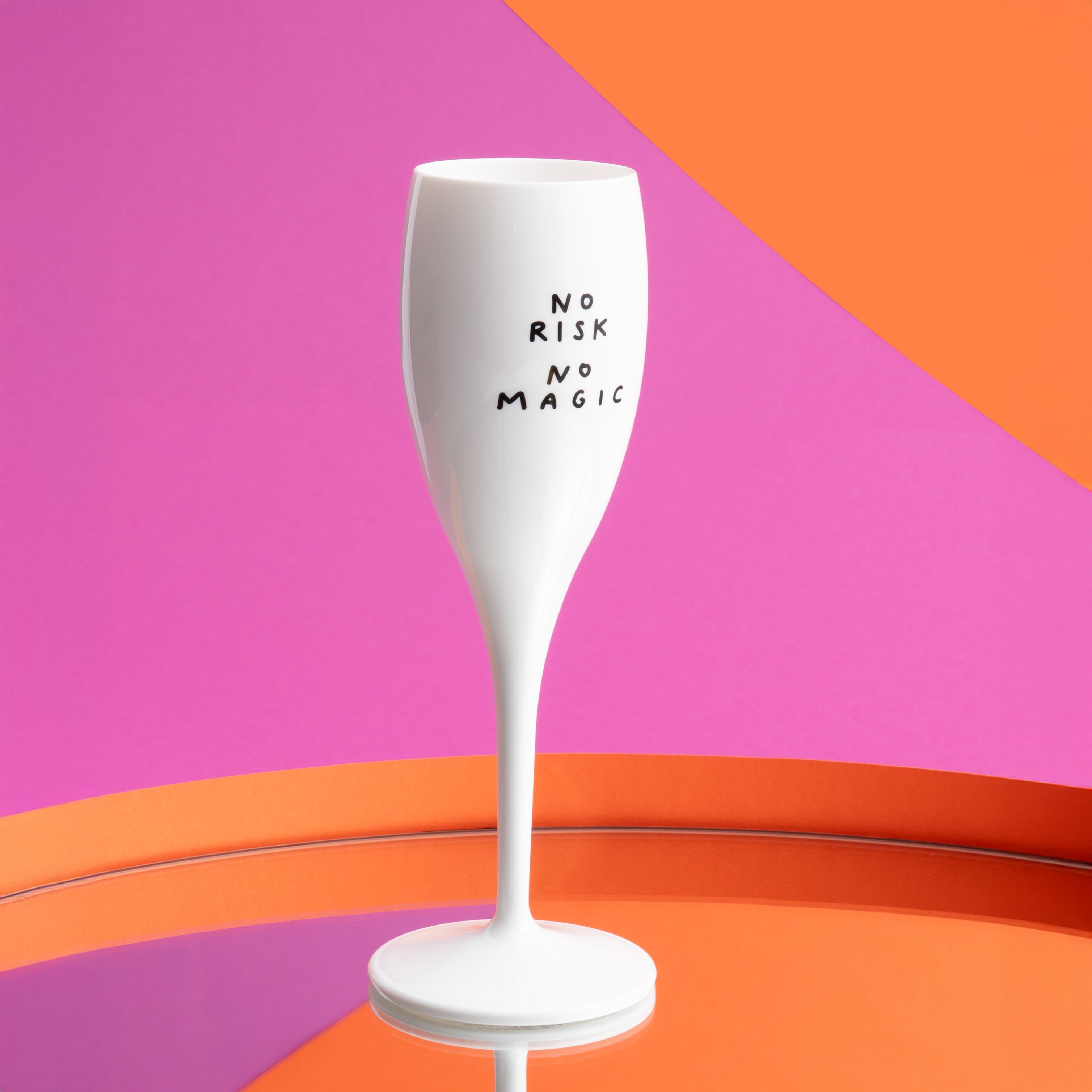 Glas mit Druck CHEERS No. 1 NO RISK NO MAGIC