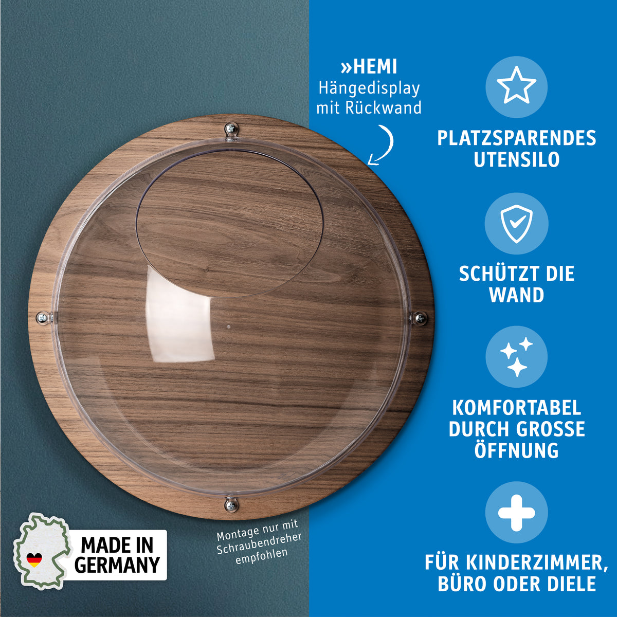 Wand-Organizer mit Rückwandscheibe HEMI
