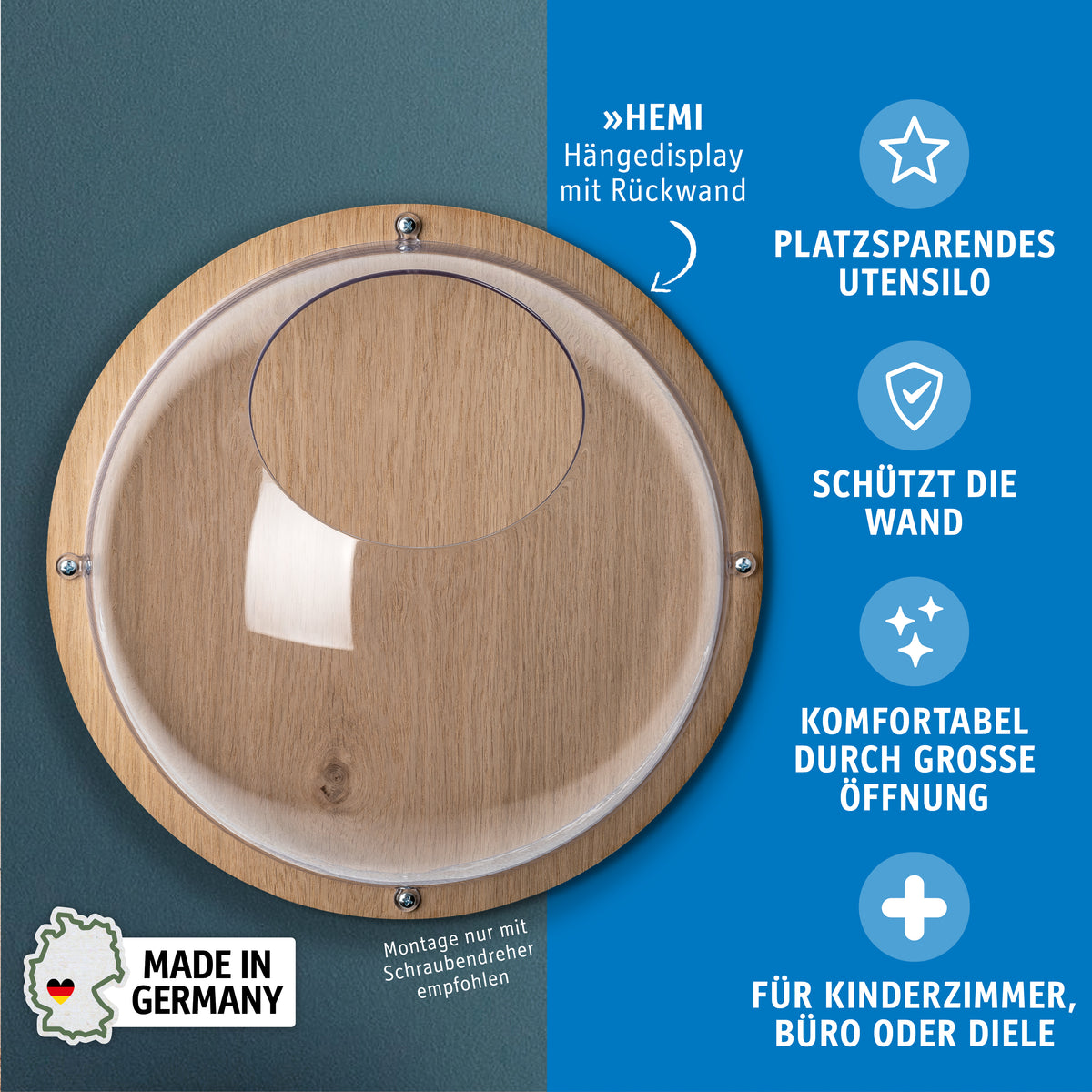 Wand-Organizer mit Rückwandscheibe HEMI
