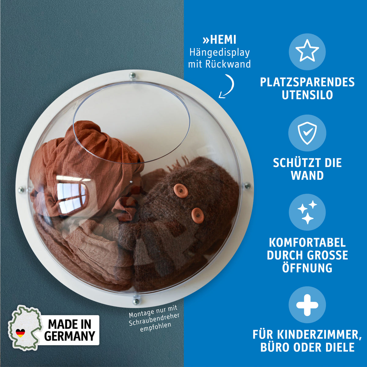 Wand-Organizer mit Rückwandscheibe HEMI