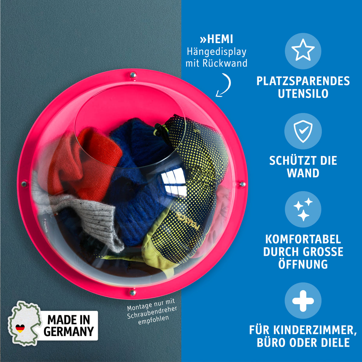 Wand-Organizer mit Rückwandscheibe HEMI
