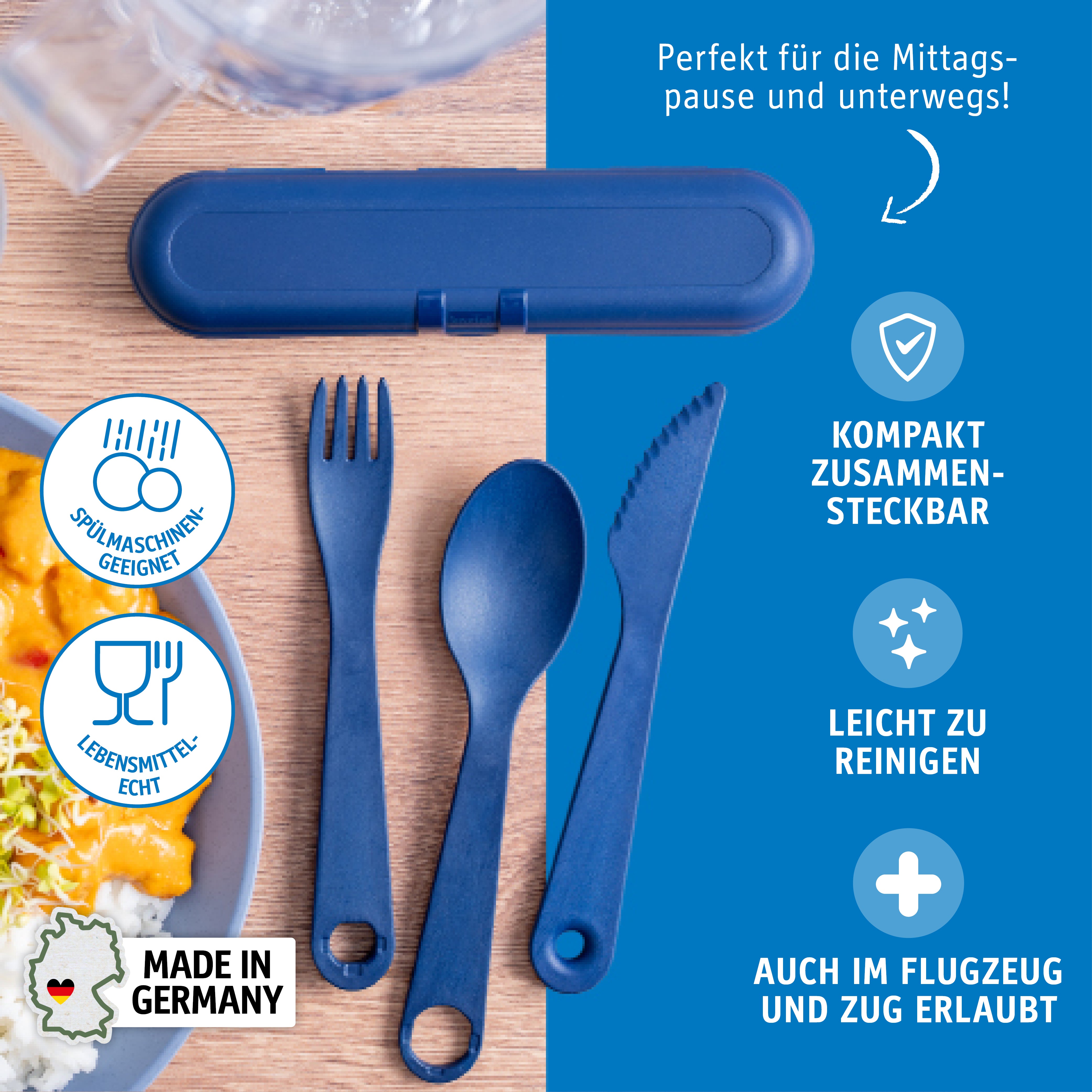 Besteck Etui + Besteckset 3 teilig TWIST READY