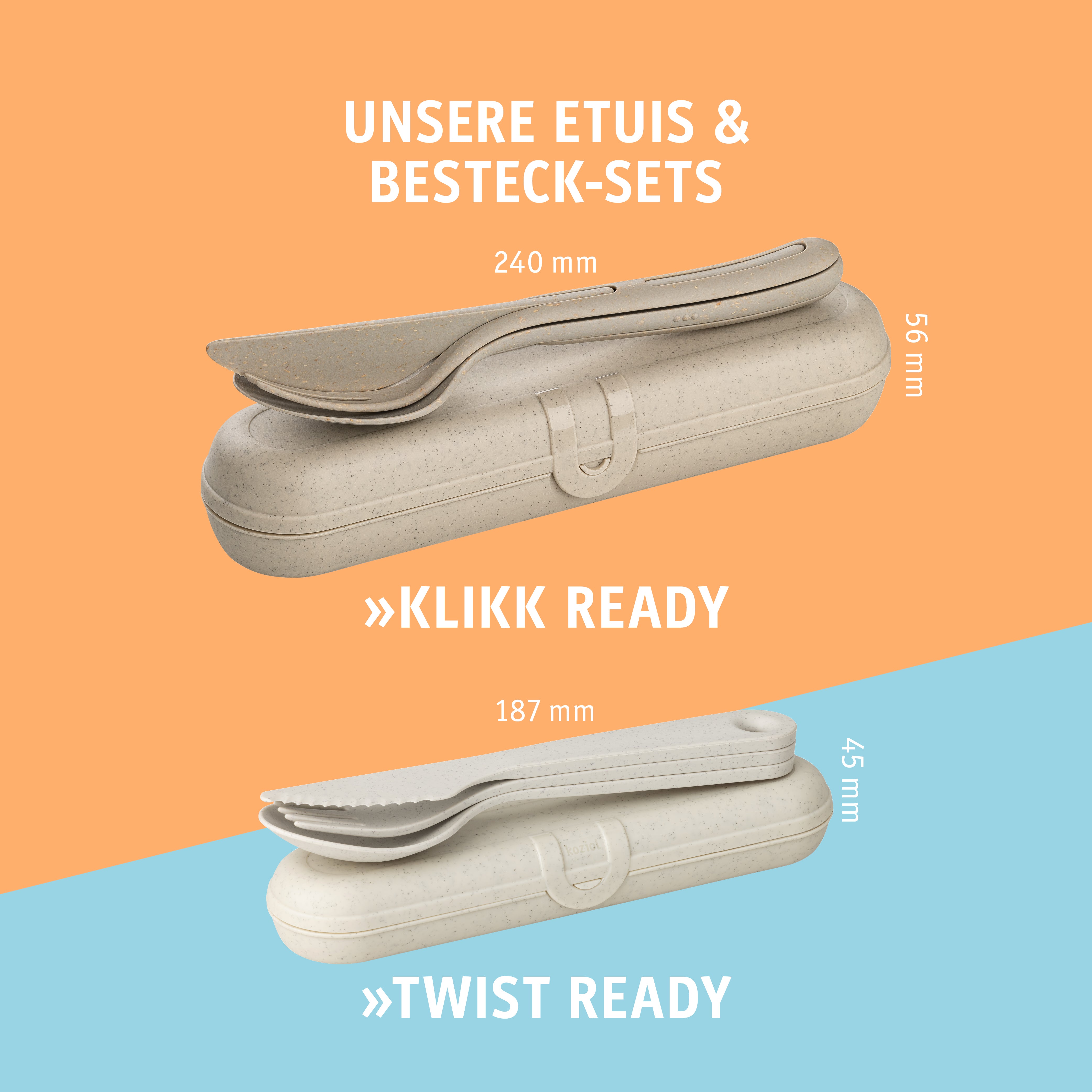 Besteck Etui + Besteckset 3 teilig TWIST READY