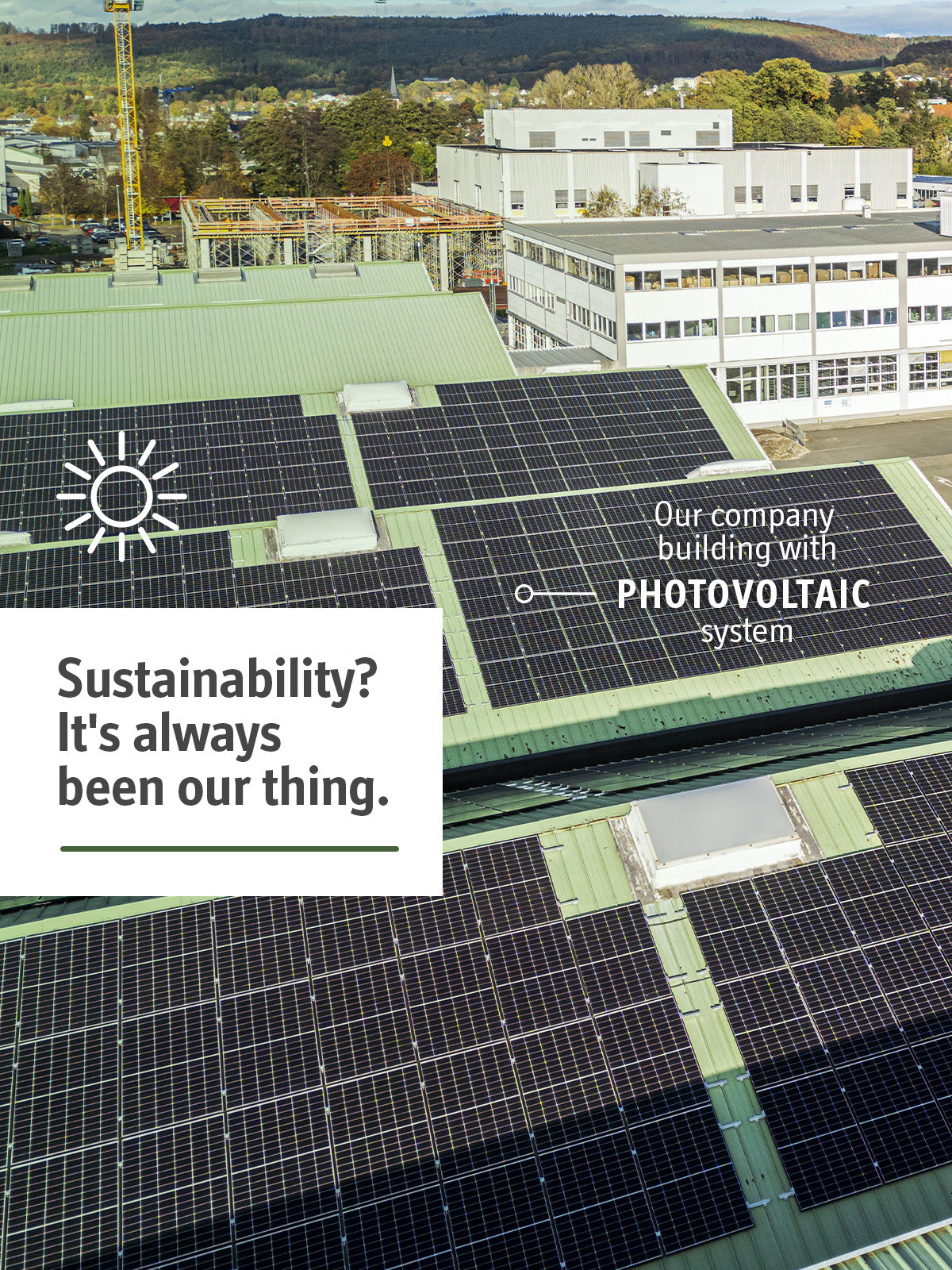 A photo of our company with our photovoltaic system.