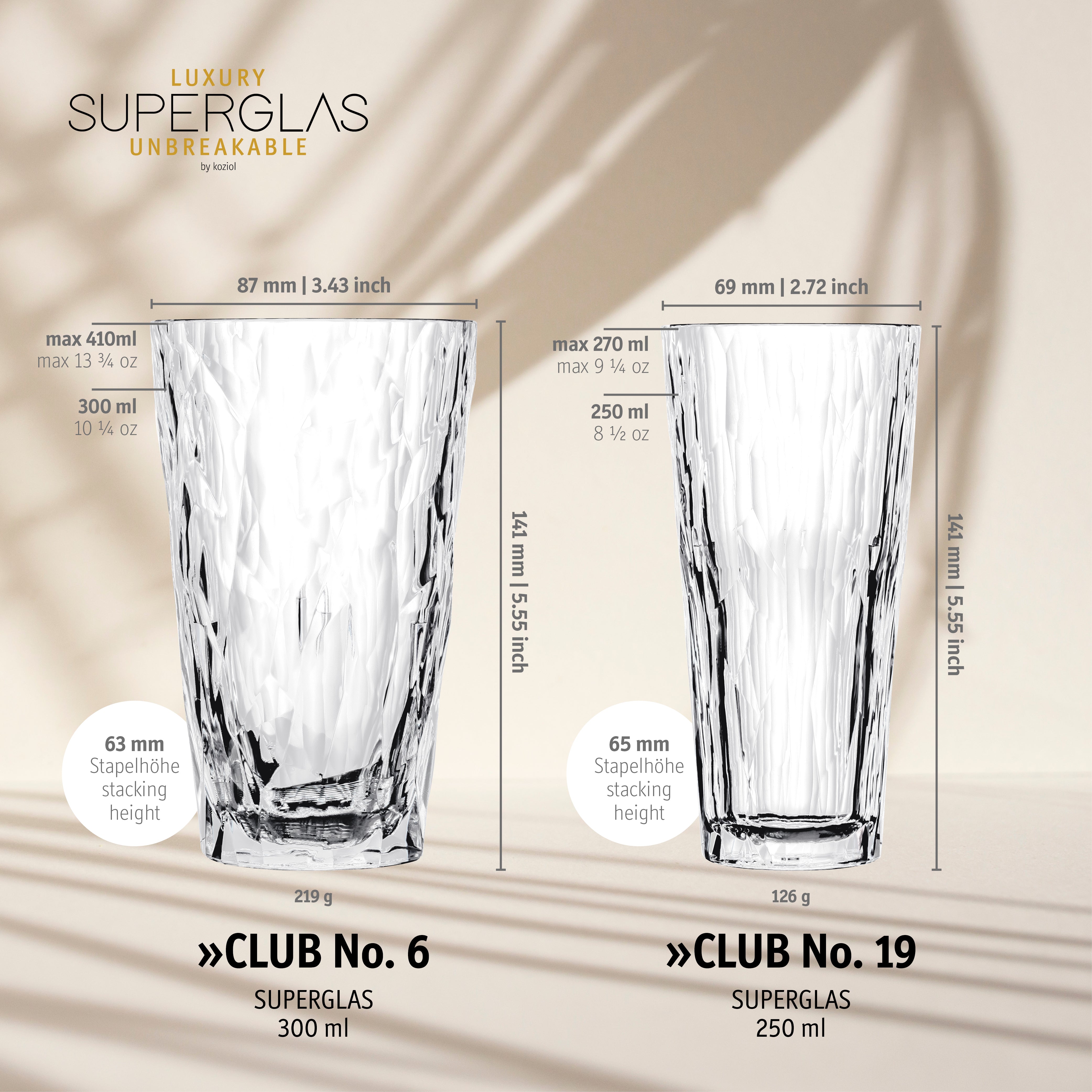 Drinking glass set of 2 Superglas CLUB No. 19