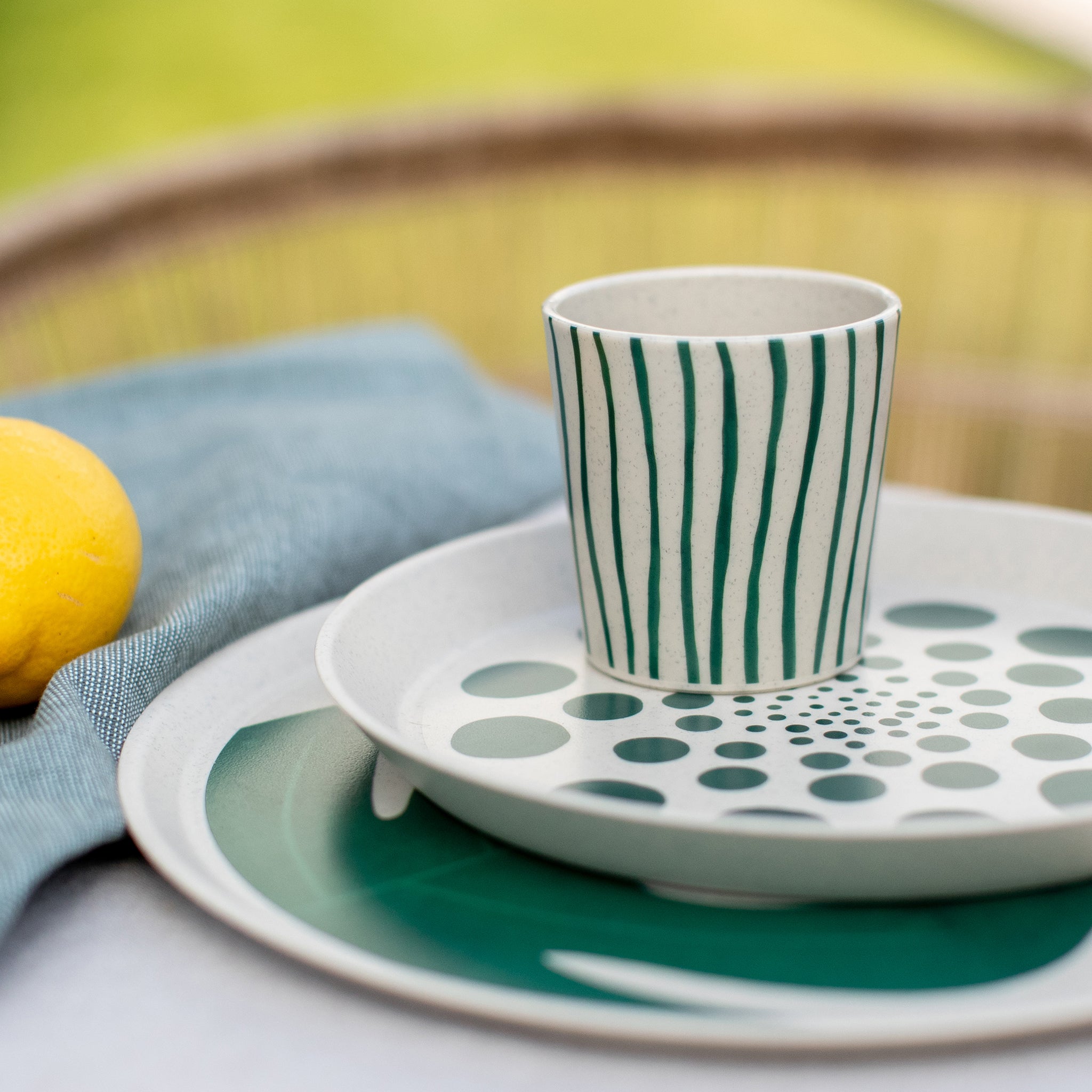 koziol Becher CONNECT CUP S MONSTERA STRIPES