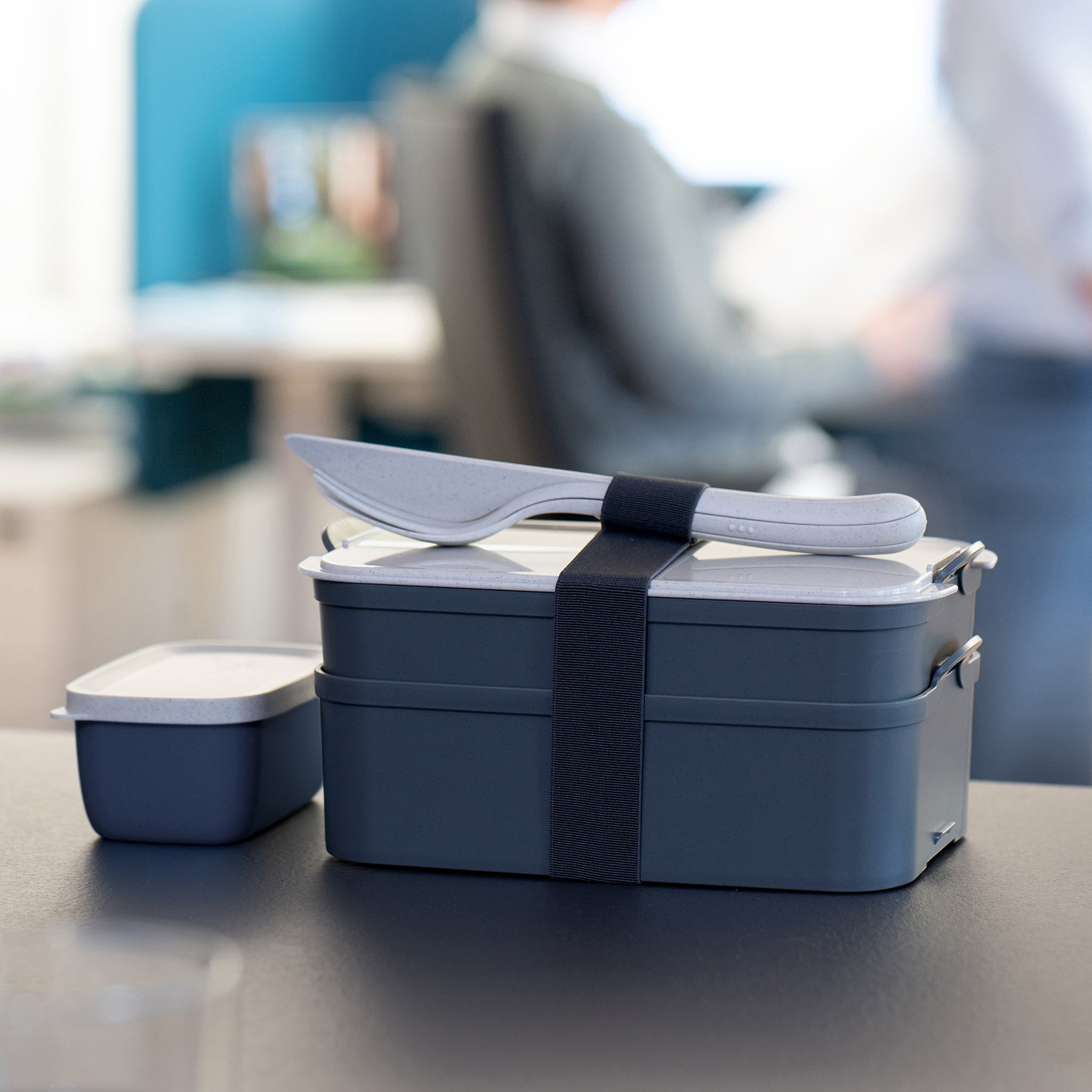 koziol Bentobox 2l+Liquidsafe Box+Besteckset STAKK BENTOBOX READY