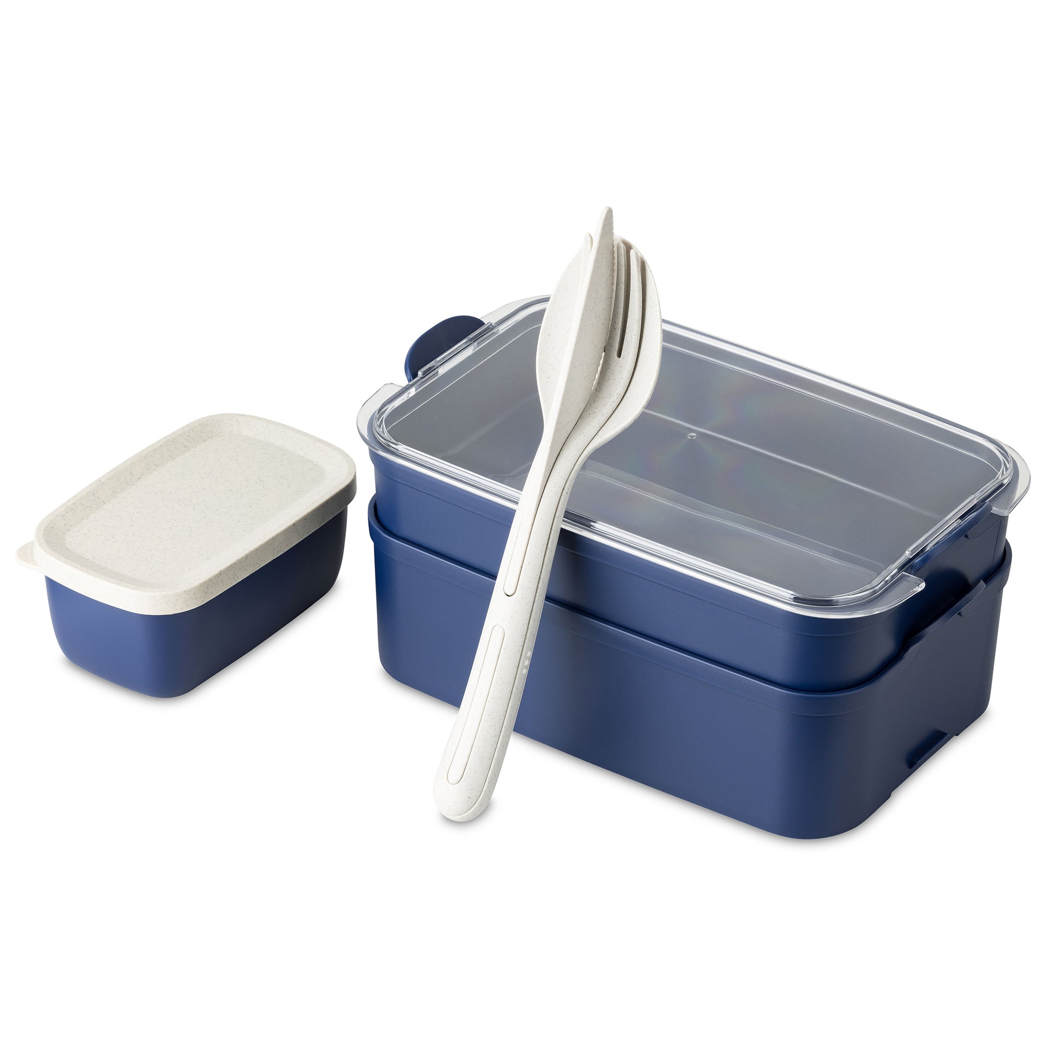 koziol Bentobox +Liquidsafe Box + Besteckset STAKK BENTOBOX READY