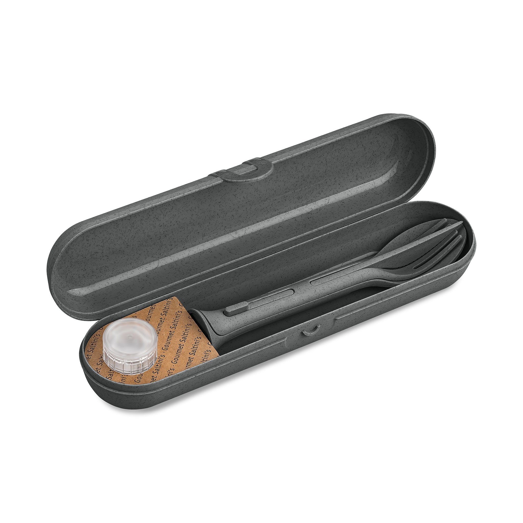 koziol Besteck Etui mit Besteckset und Salzstreuer KLIKK POCKET READY
