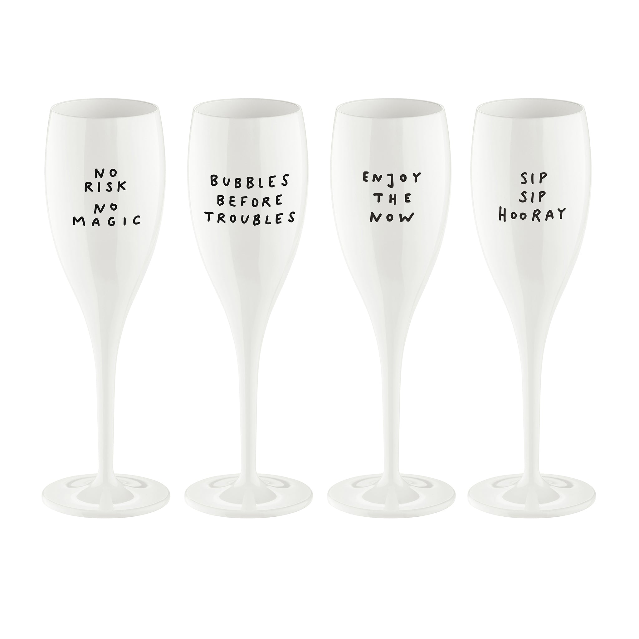 koziol Glas mit Druck 4 Motive CHEERS No. 1 SAY IT IN STYLE