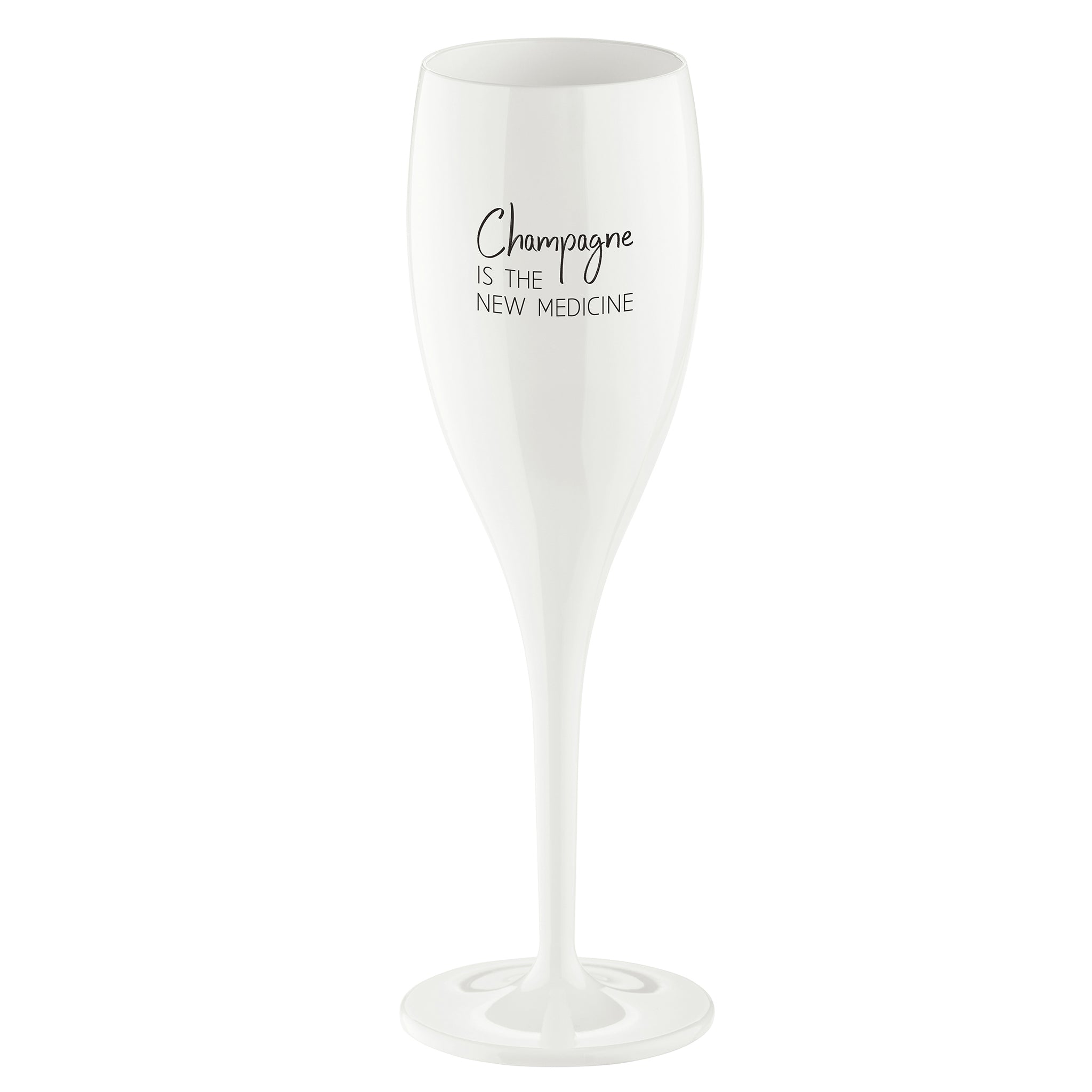 koziol Glas mit Druck CHEERS No. 1 CHAMPAGNE THE NEW MEDICINE