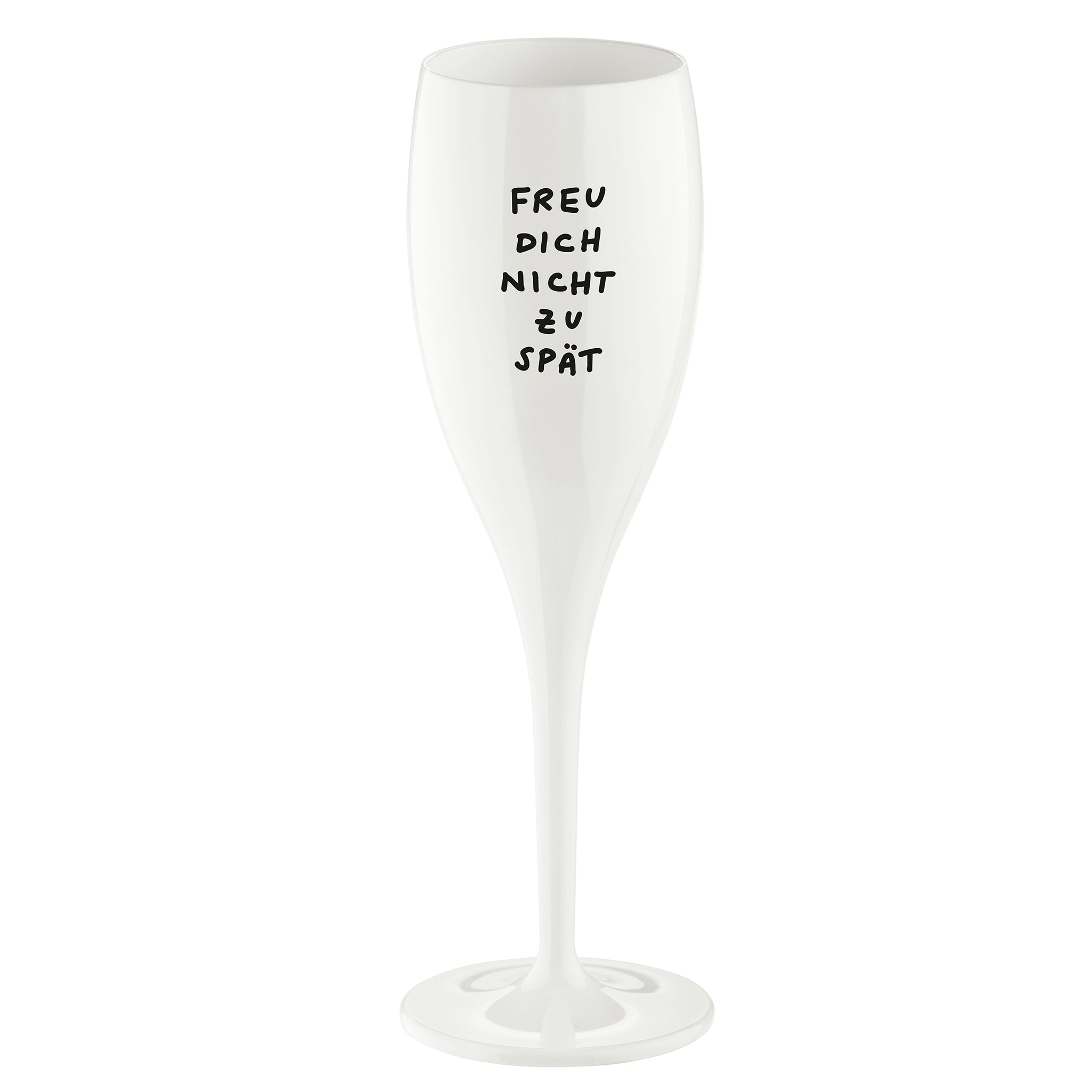 koziol Glas mit Druck CHEERS No. 1 FREU DICH NICHT ZU SPÄT
