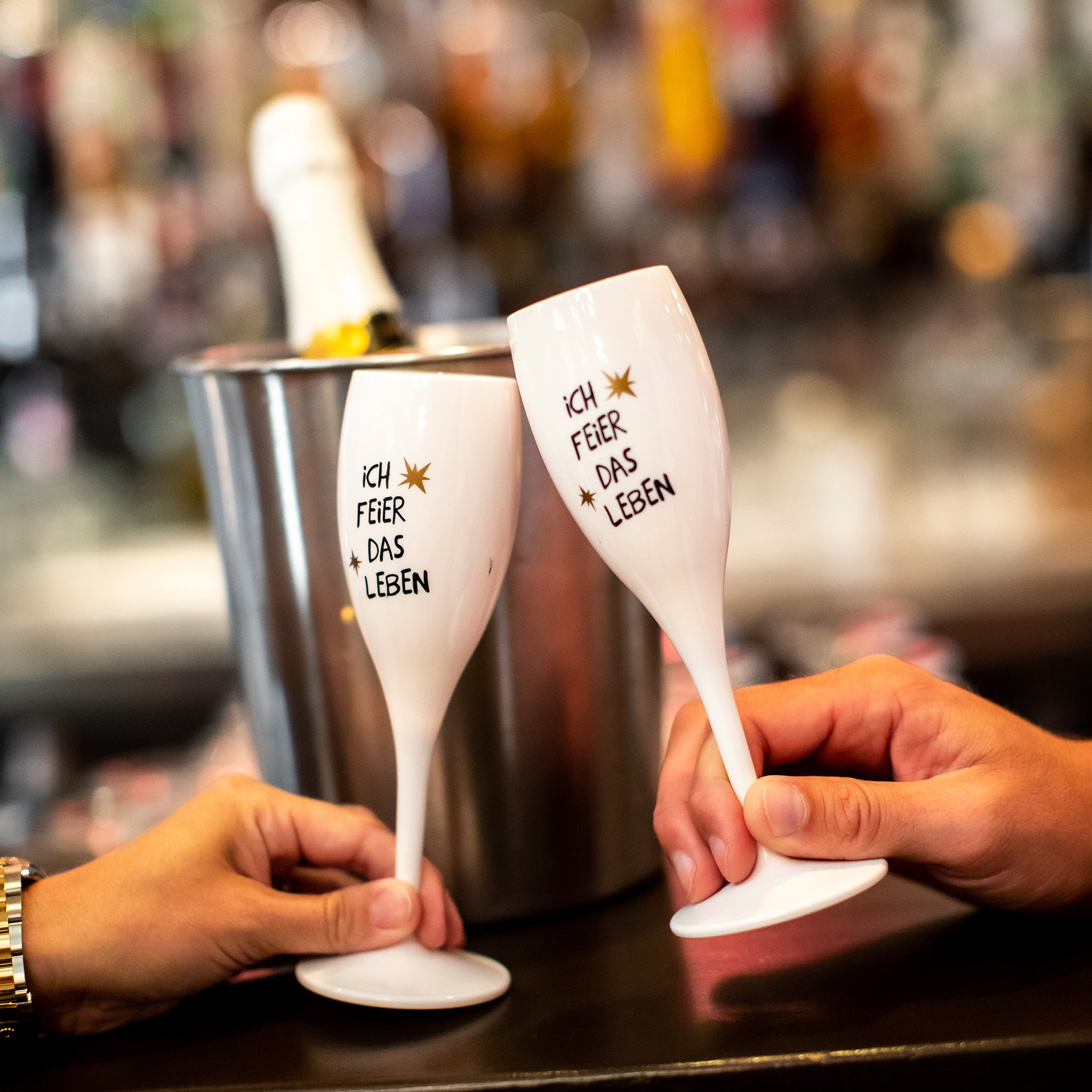 koziol Glas mit Druck CHEERS No. 1 ICH FEIER DAS LEBEN