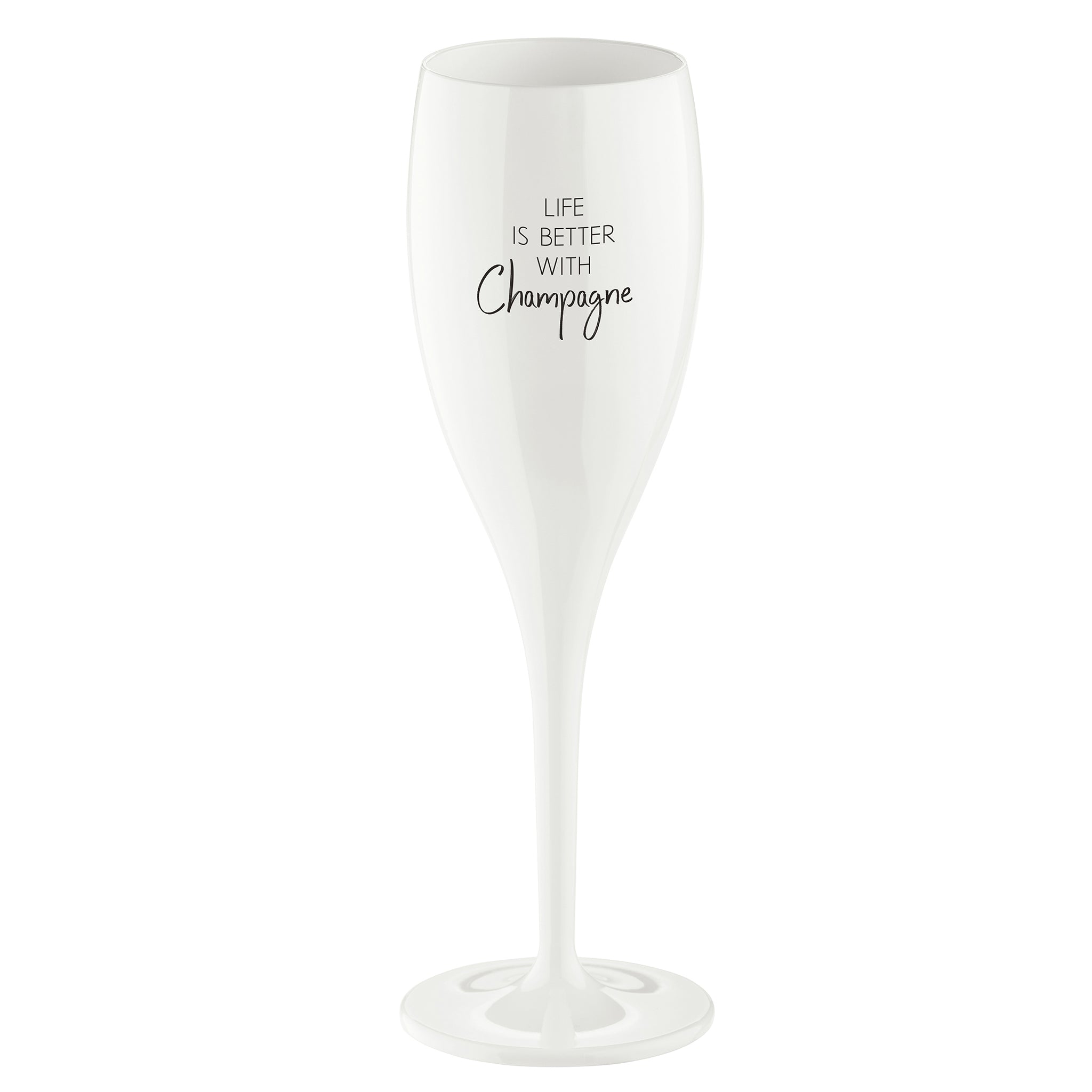 koziol Glas mit Druck CHEERS No. 1 LIFE IS BETTER WITH CHAMPAG