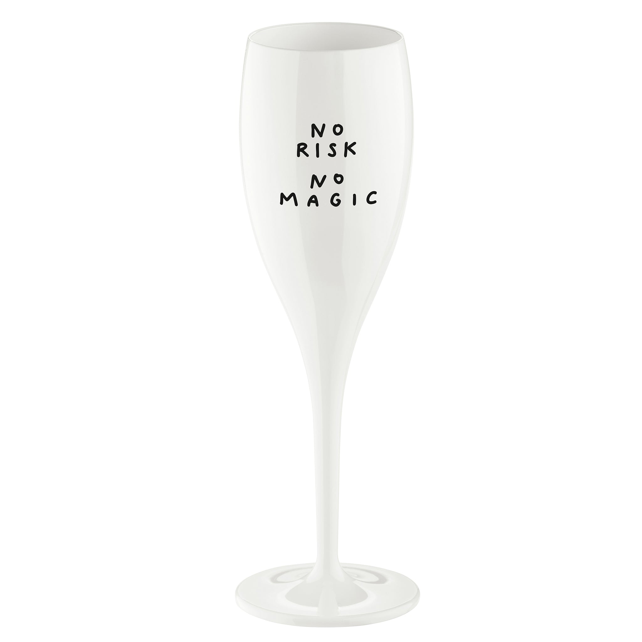koziol Glas mit Druck CHEERS No. 1 NO RISK NO MAGIC
