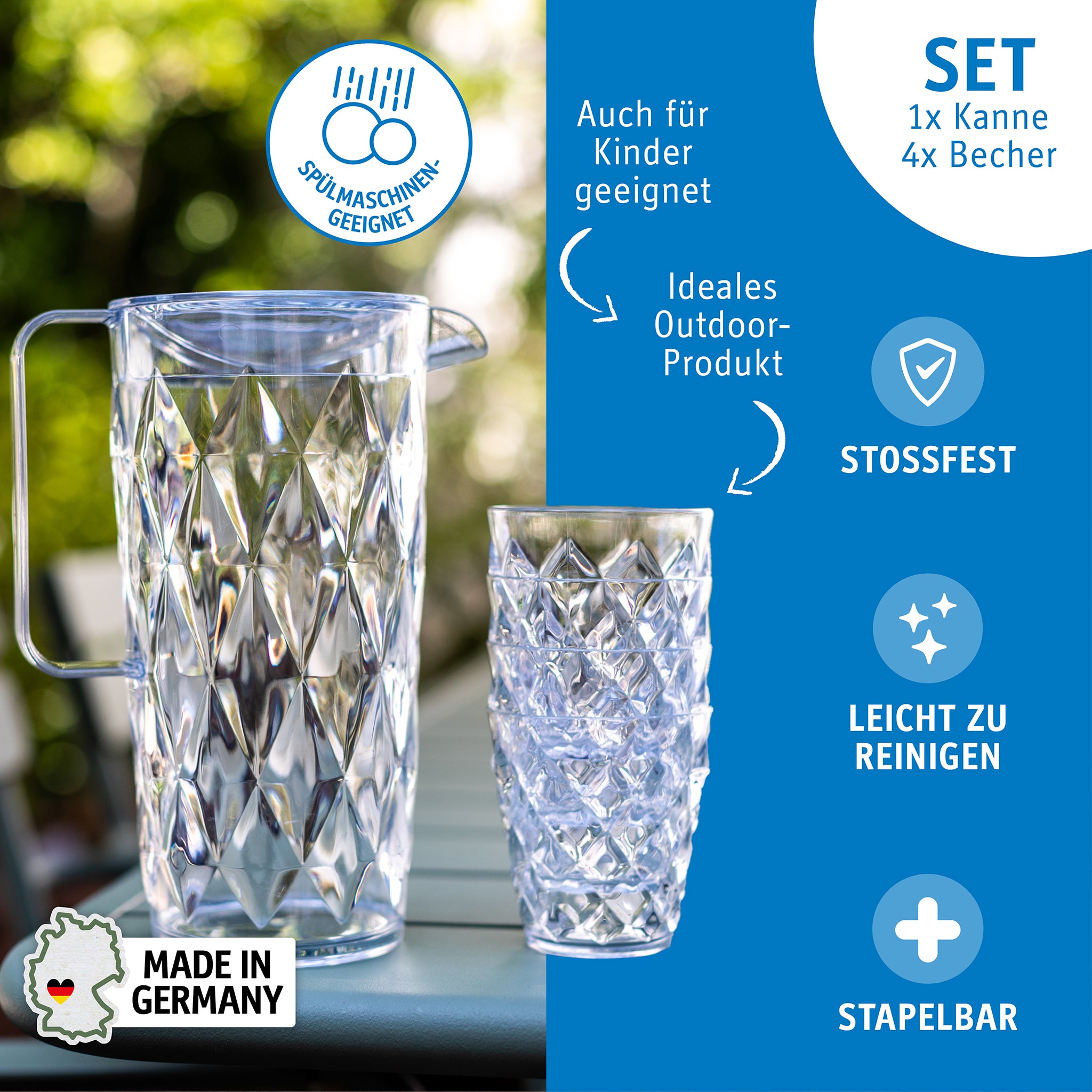koziol Kanne mit 4 Bechern
