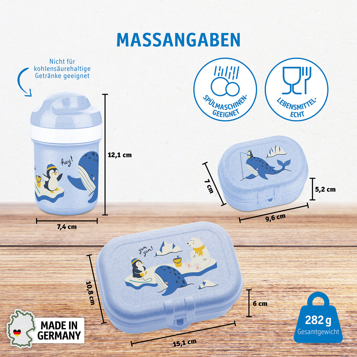 koziol Lunchbox-Set + Trinkflasche + Rucksack