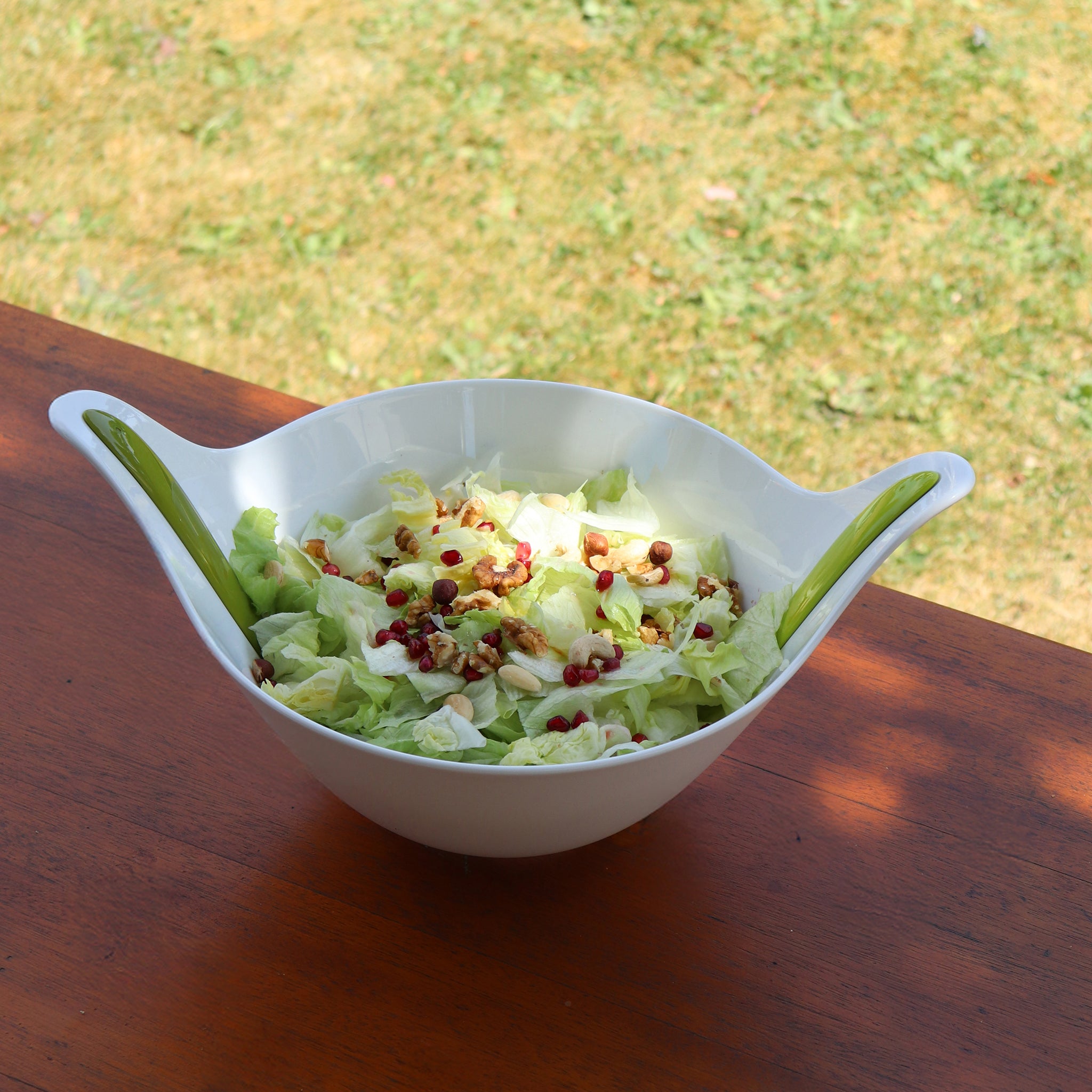 koziol Salatschale mit Besteck LEAF 2.0