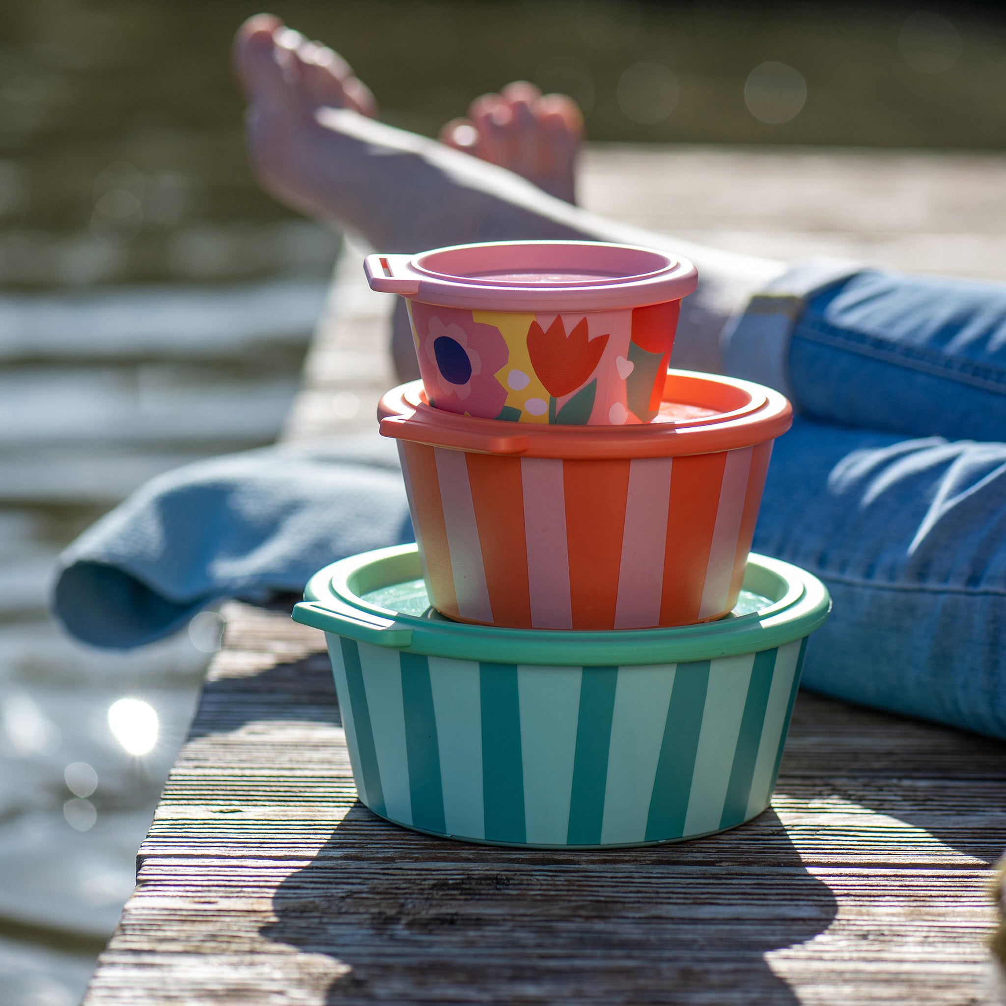 koziol Schale mit Deckel NORA BOX 700ml STRIPES