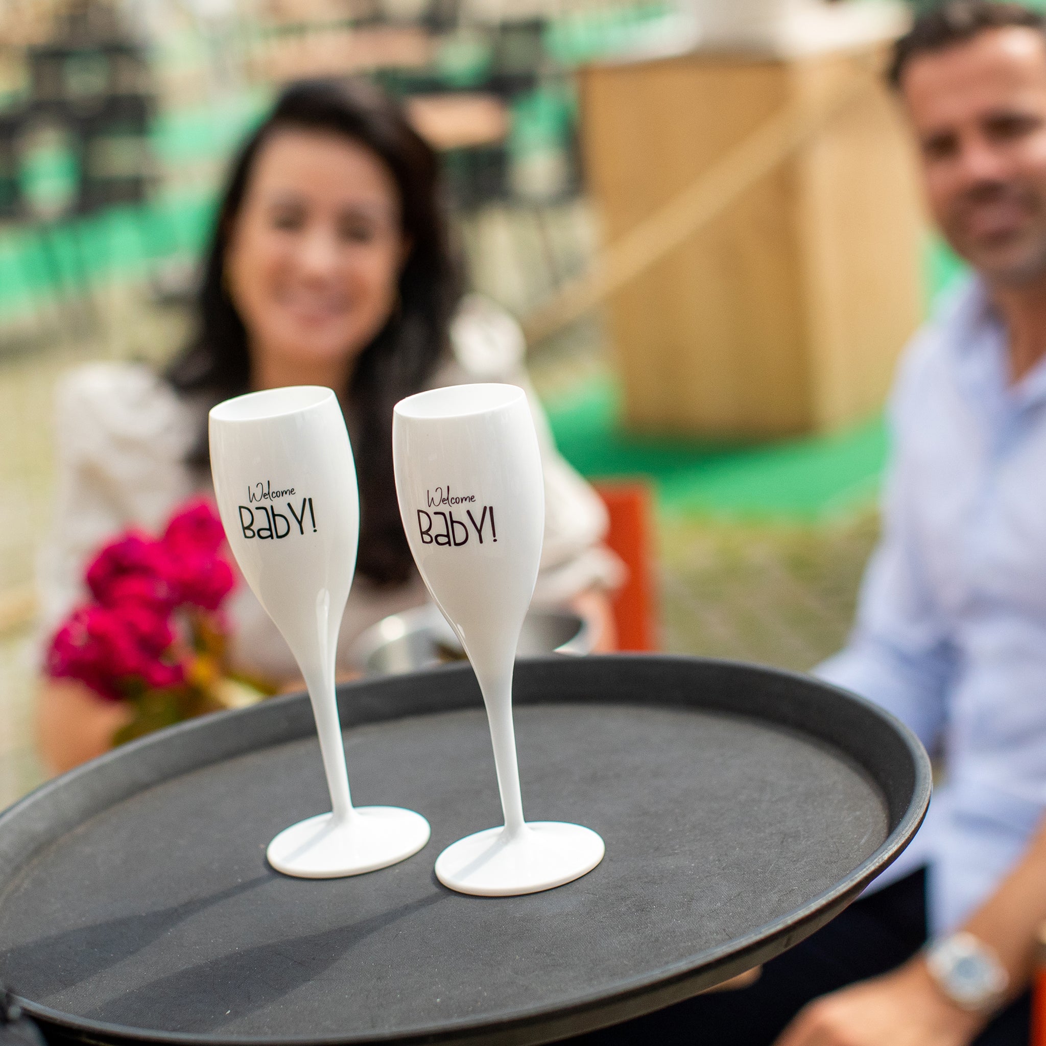 koziol Sektkelch mit Druck CHEERS No. 1 WELCOME BABY