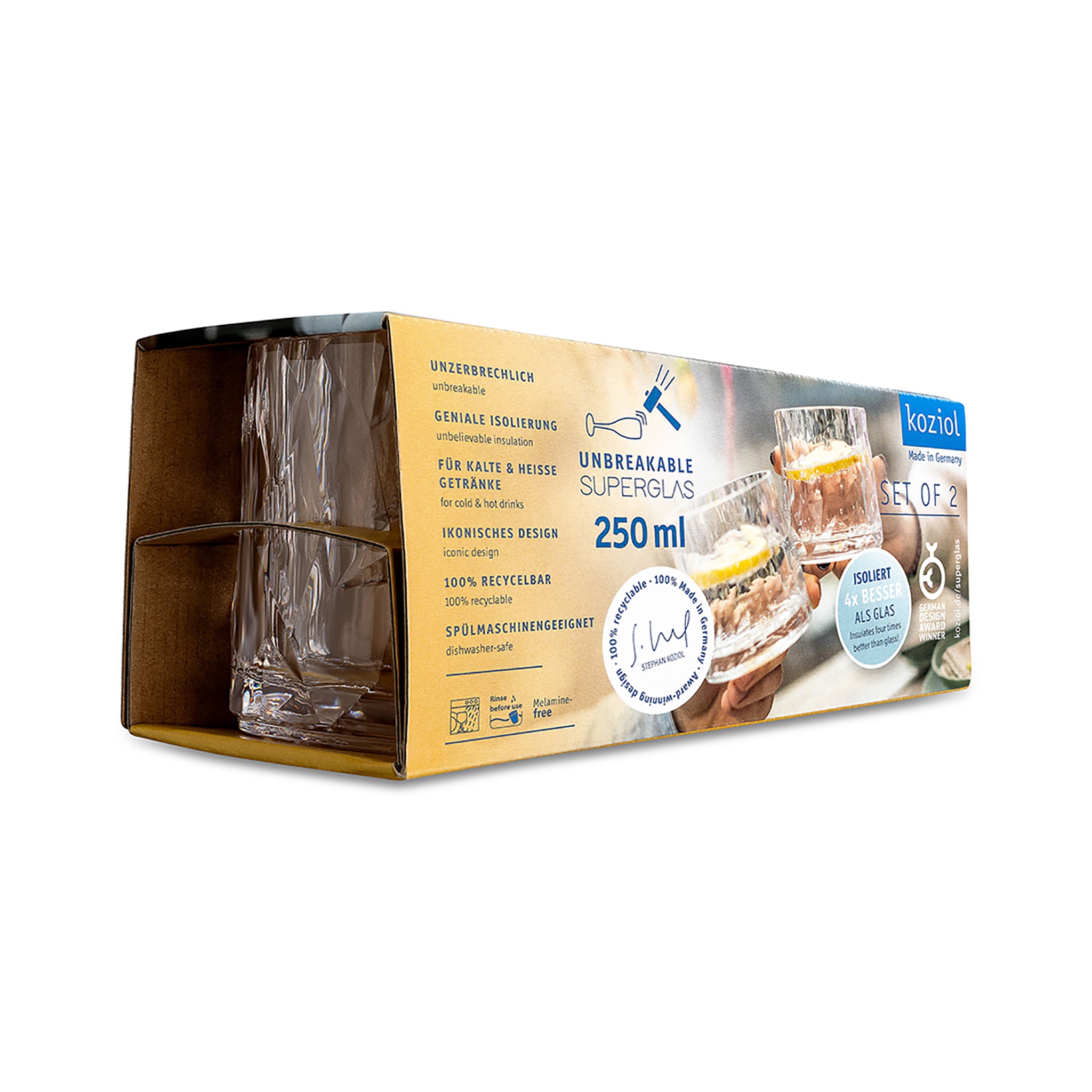 koziol Whiskeyglas 2er-Set SUPERGLAS CLUB No. 2