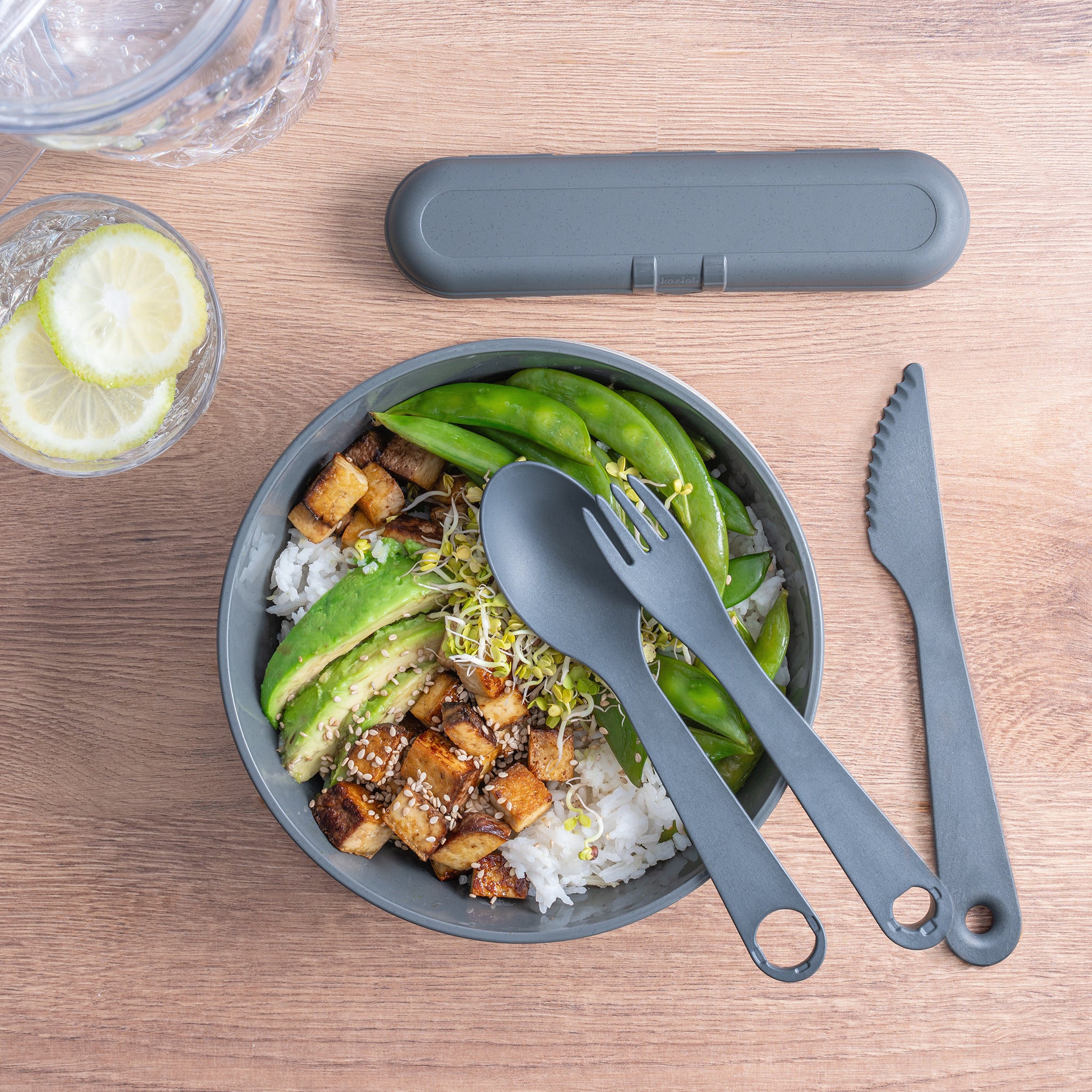 Besteck Etui + Besteckset 3 teilig TWIST READY