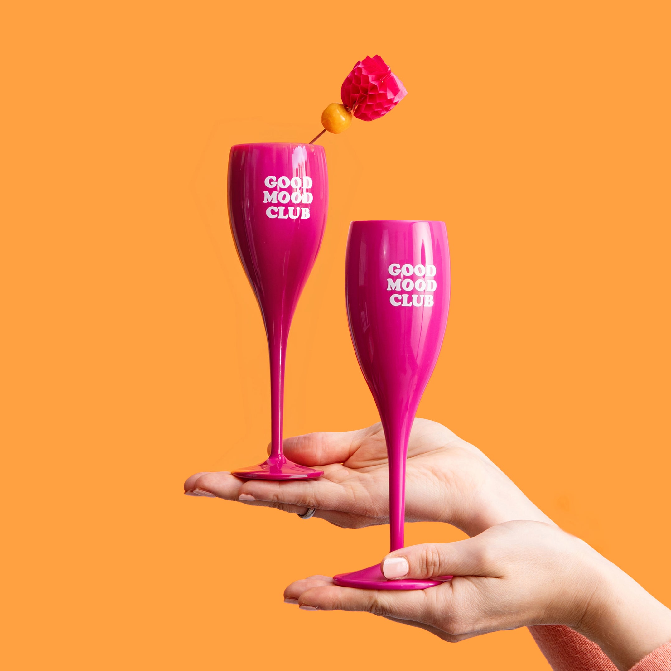 Sektglas mit Druck CHEERS No. 1 GOOD MOOD CLUB 2er-SET