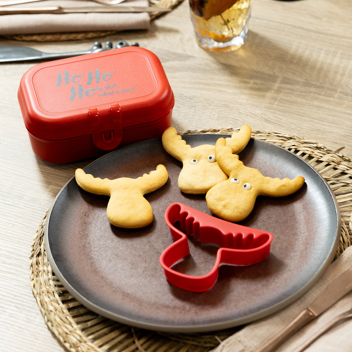Lunchbox mit Druck + Ausstecher PASCAL S + RUDOLF HOHOHOLY SHIT