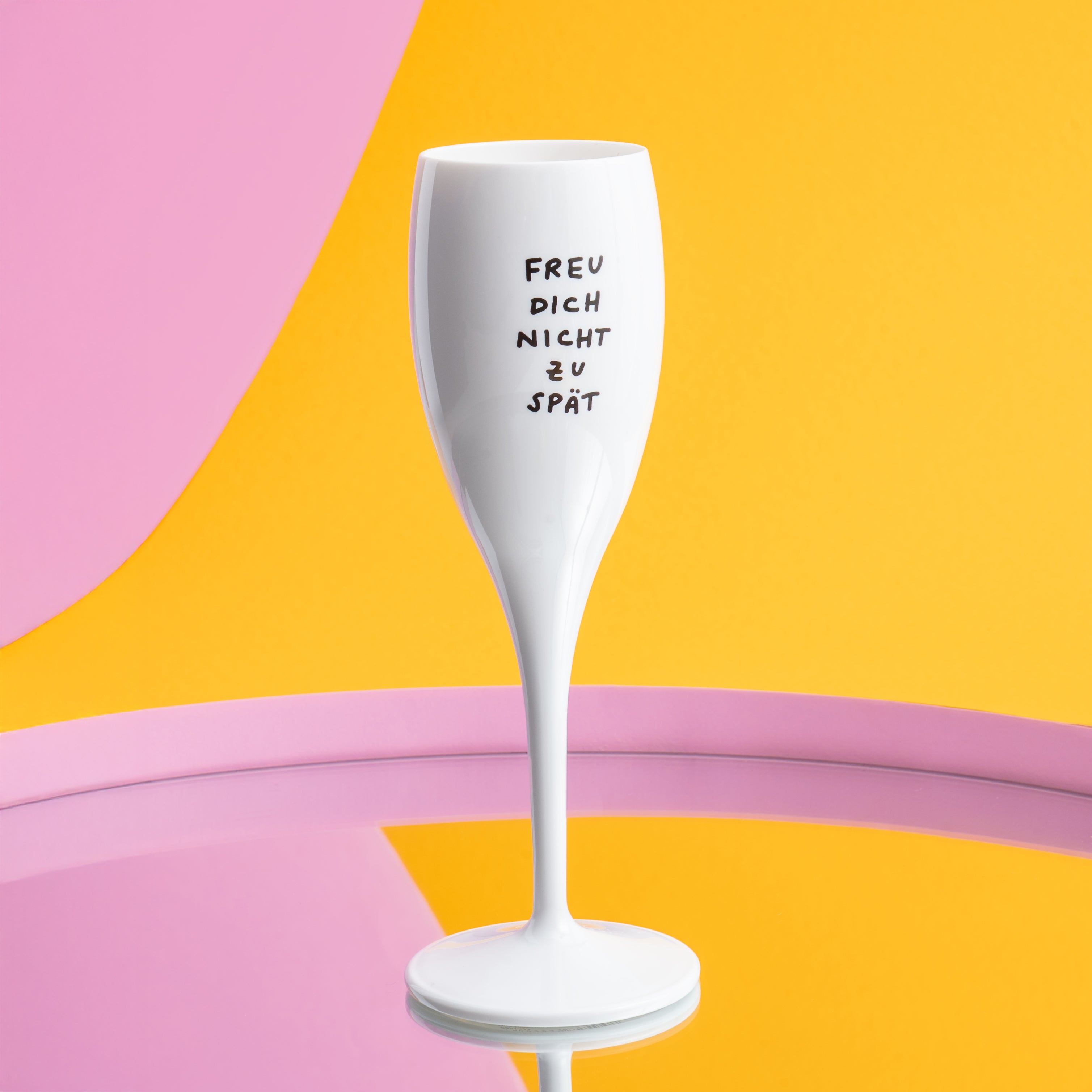 Glas mit Druck CHEERS No. 1 FREU DICH NICHT ZU SPÄT