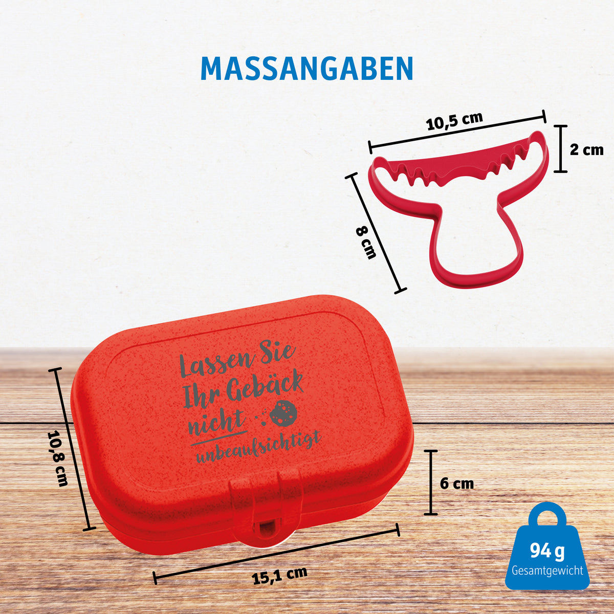 Lunchbox mit Druck + Ausstecher PASCAL S + RUDOLF LASSEN SIE IHR GEBÄCK