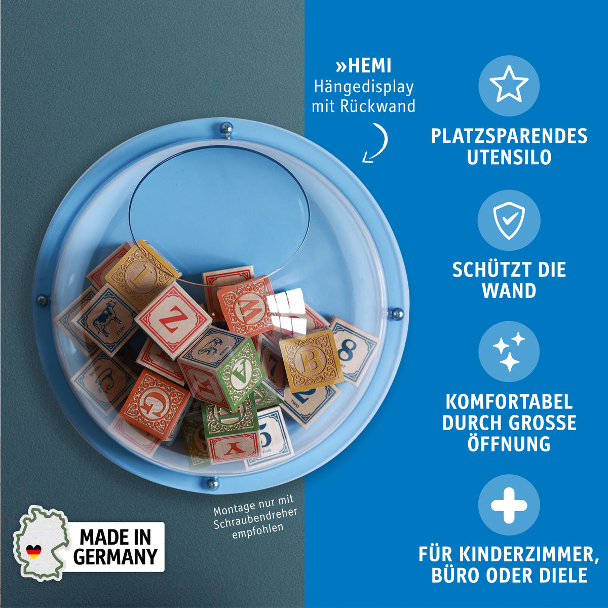 Wand-Organizer mit Rückwandscheibe HEMI