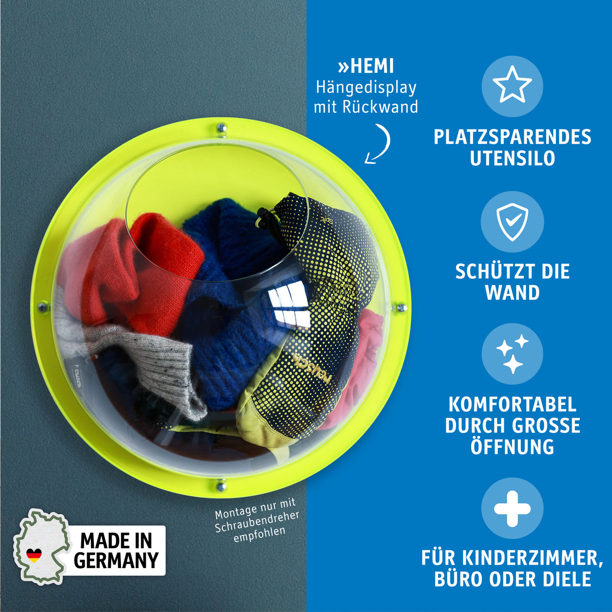 Wand-Organizer mit Rückwandscheibe HEMI