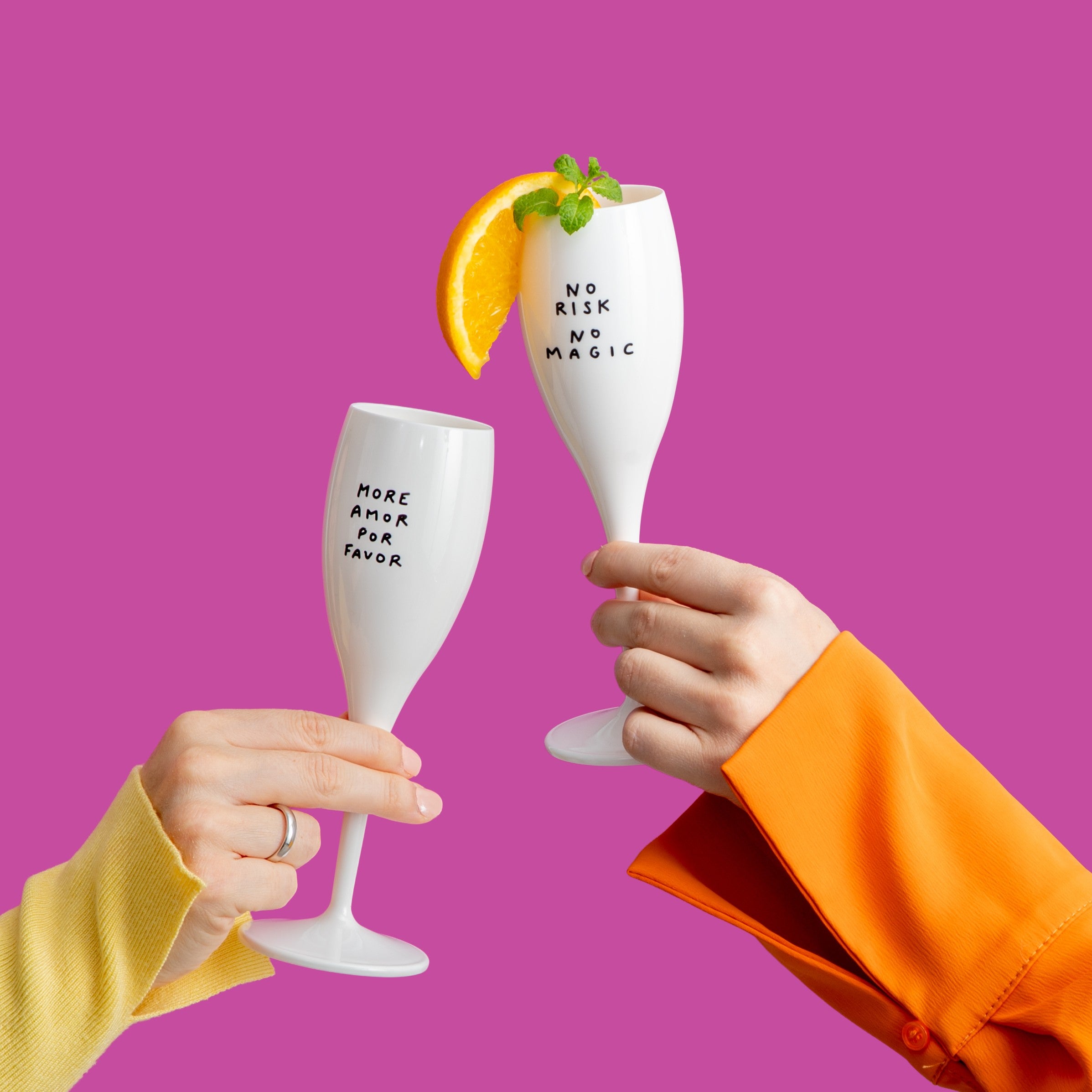 Glas mit Druck CHEERS No. 1 MORE AMOR POR FAVOR