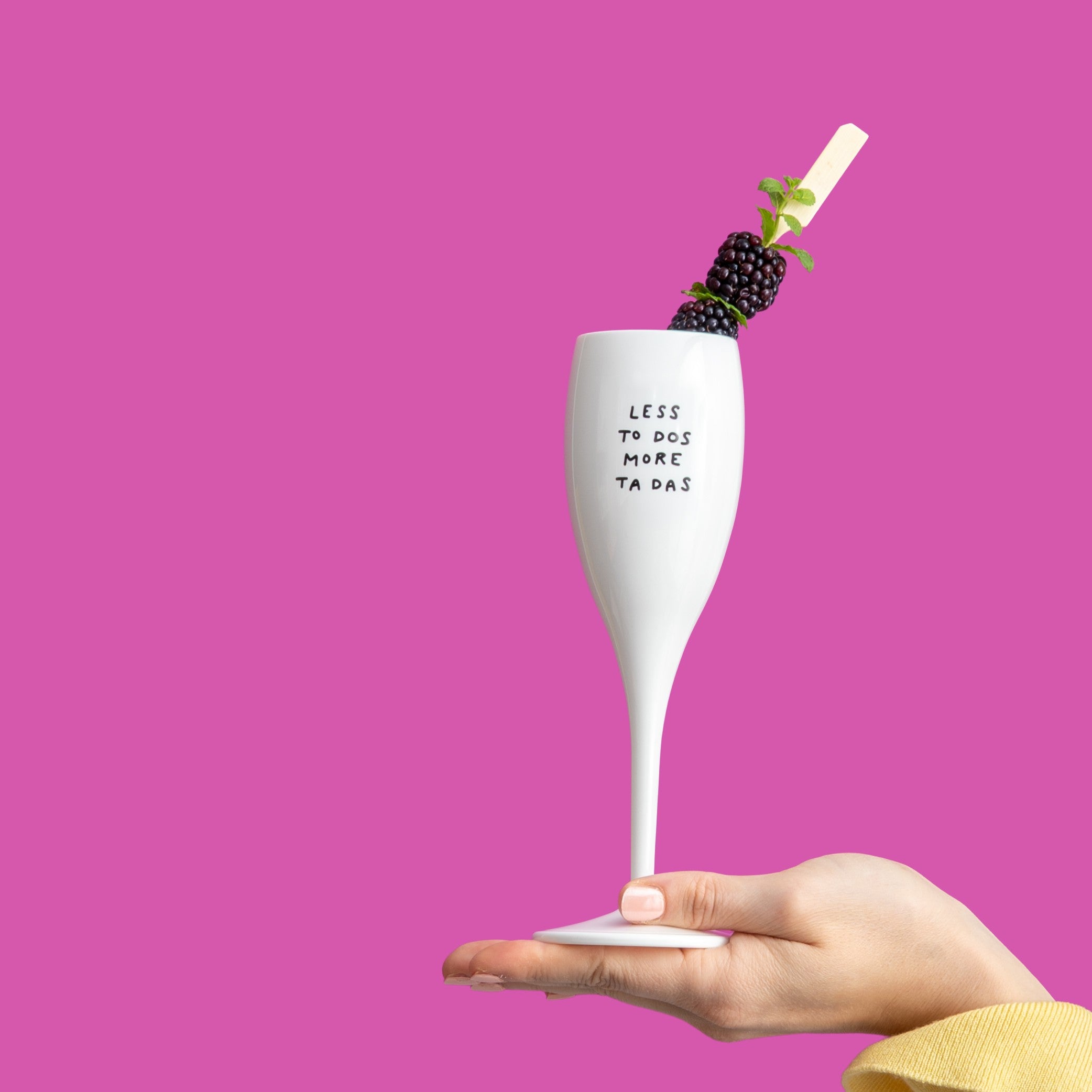 Glas mit Druck CHEERS No. 1 LESS TO DOS MORE TA DAS