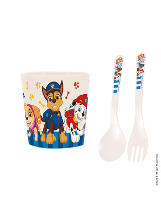 koziol Becher + 2-teiliges Besteckset EASY EATER SET PAW PATROL