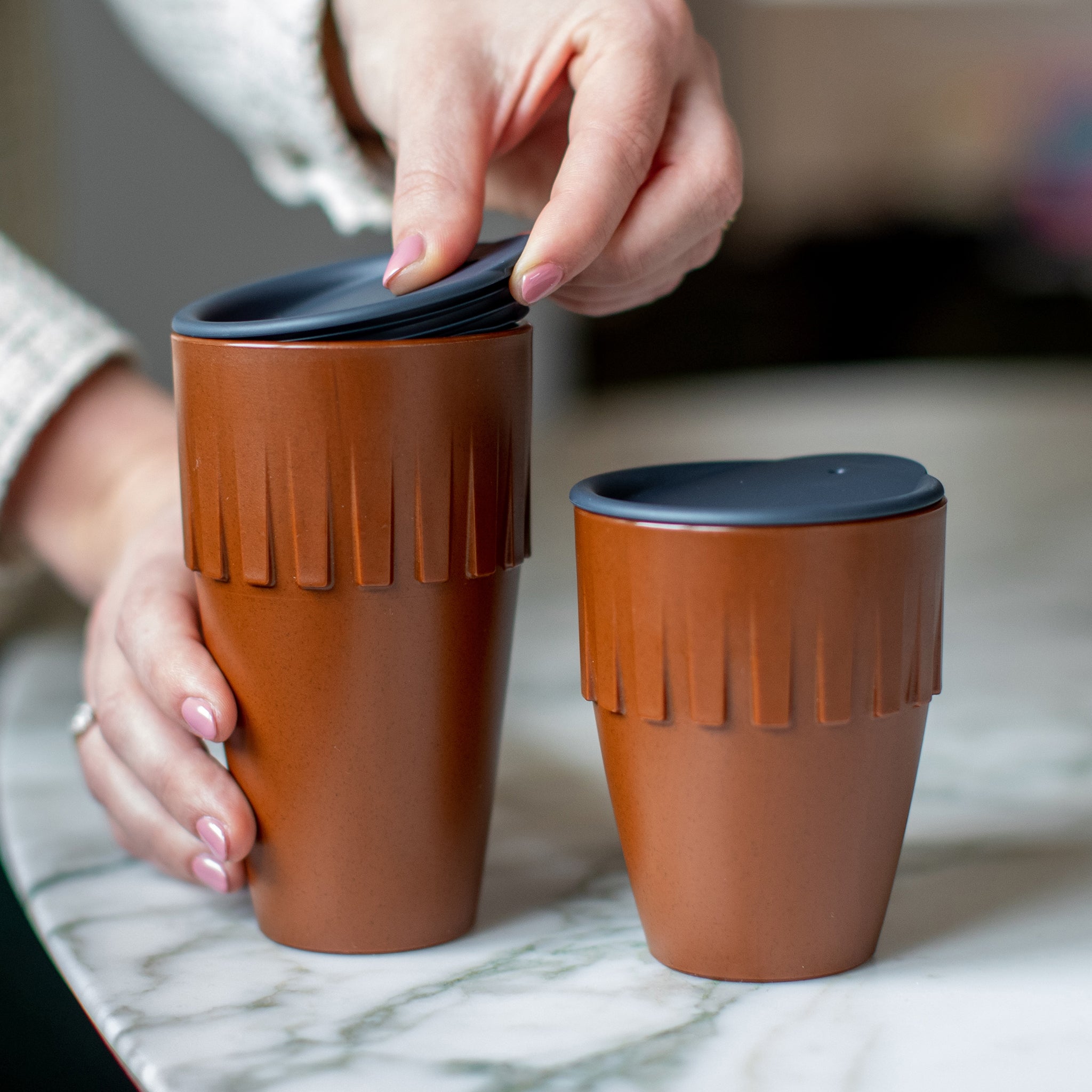 koziol Becher Cappuccino mit Deckel  CONNECT COFFEE 0,3