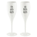 koziol Sektglas mit Druck CHEERS No. 1 ICH DICH AUCH DU MICH AUCH