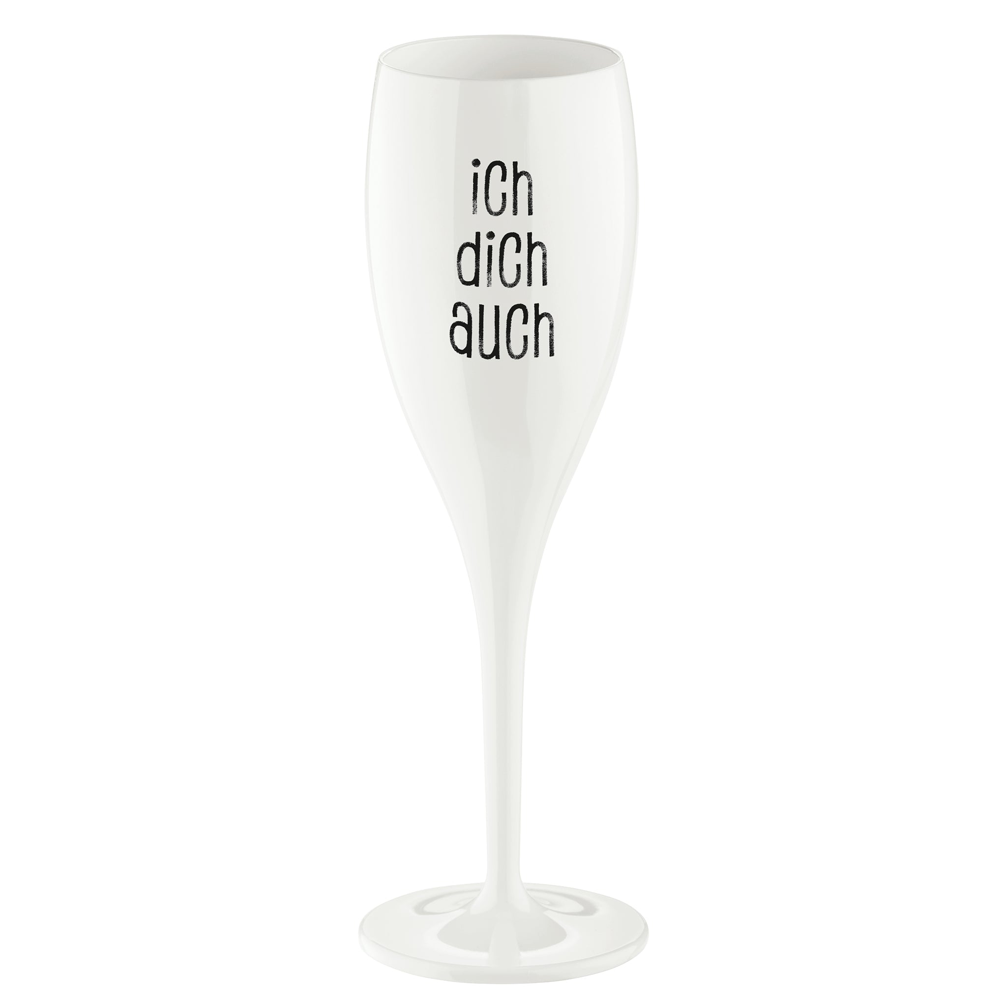 koziol Sektglas mit Druck CHEERS No.1 ICH DICH AUCH