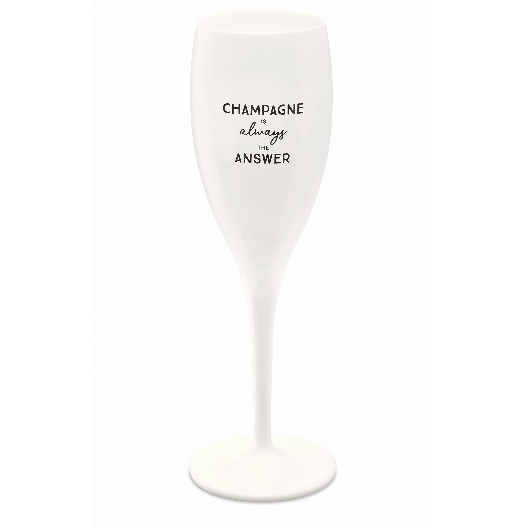 koziol Glas mit Druck CHEERS No. 1 CHAMPAGNE IS THE ANSWER