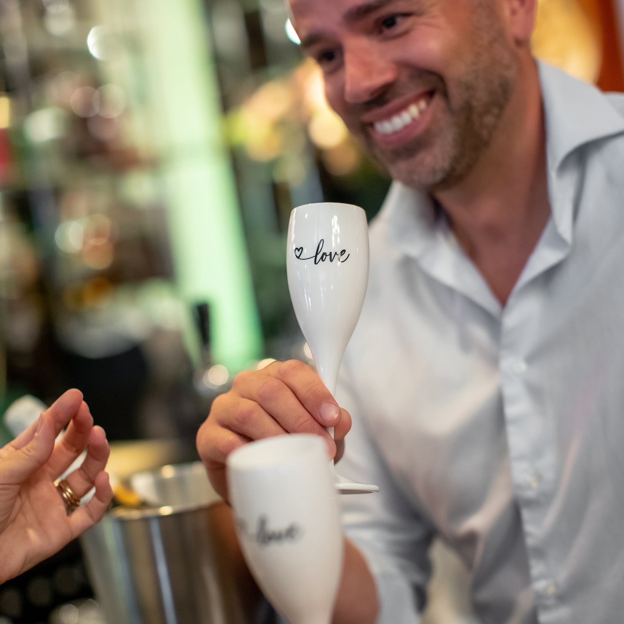 koziol Glas mit Druck CHEERS No. 1 LOVE 2.0