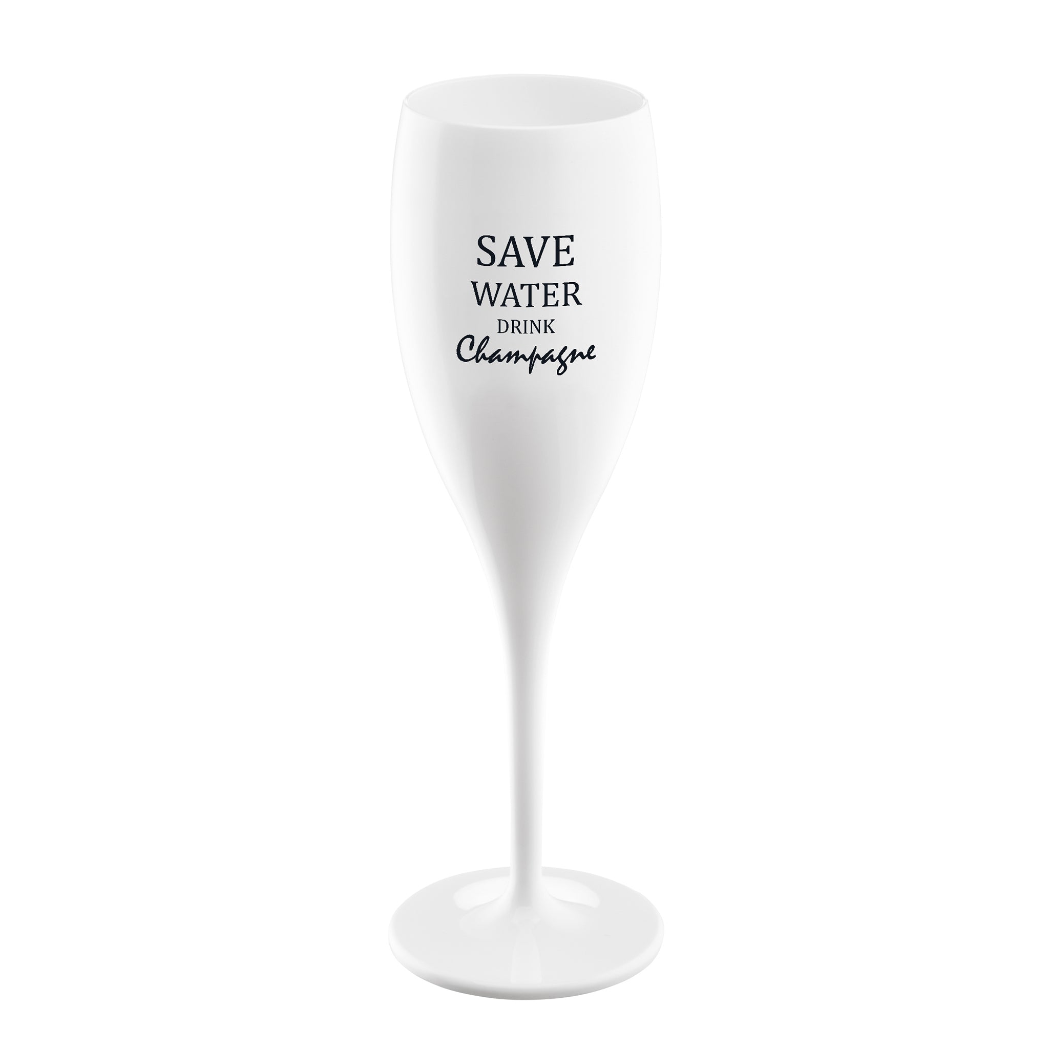 koziol Glas mit Druck CHEERS No. 1 SAVE WATER DRINK CHAMPAGNE