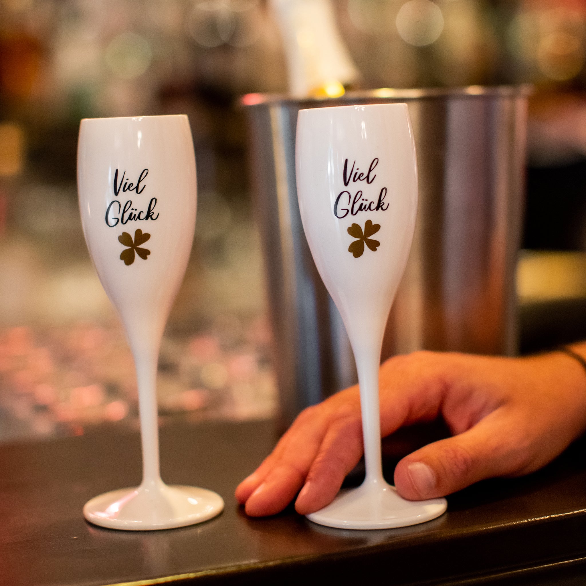 koziol Glas mit Druck CHEERS No. 1 VIEL GLÜCK