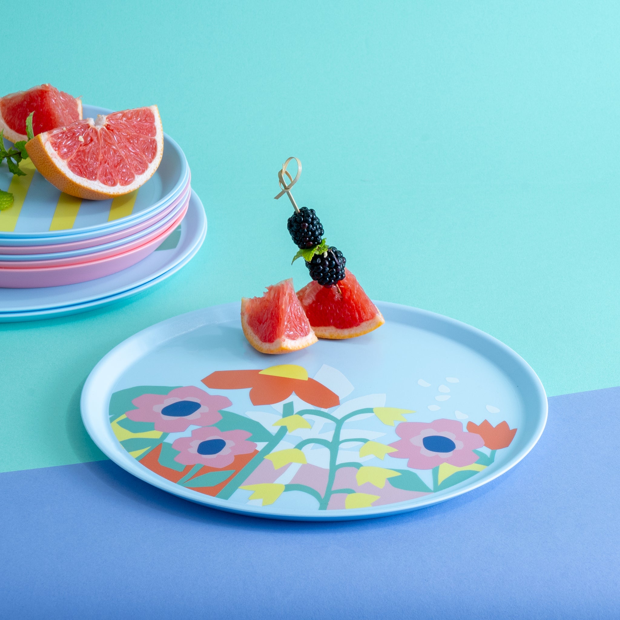 koziol Großer Teller  NORA PLATE 255mm BLOOMS