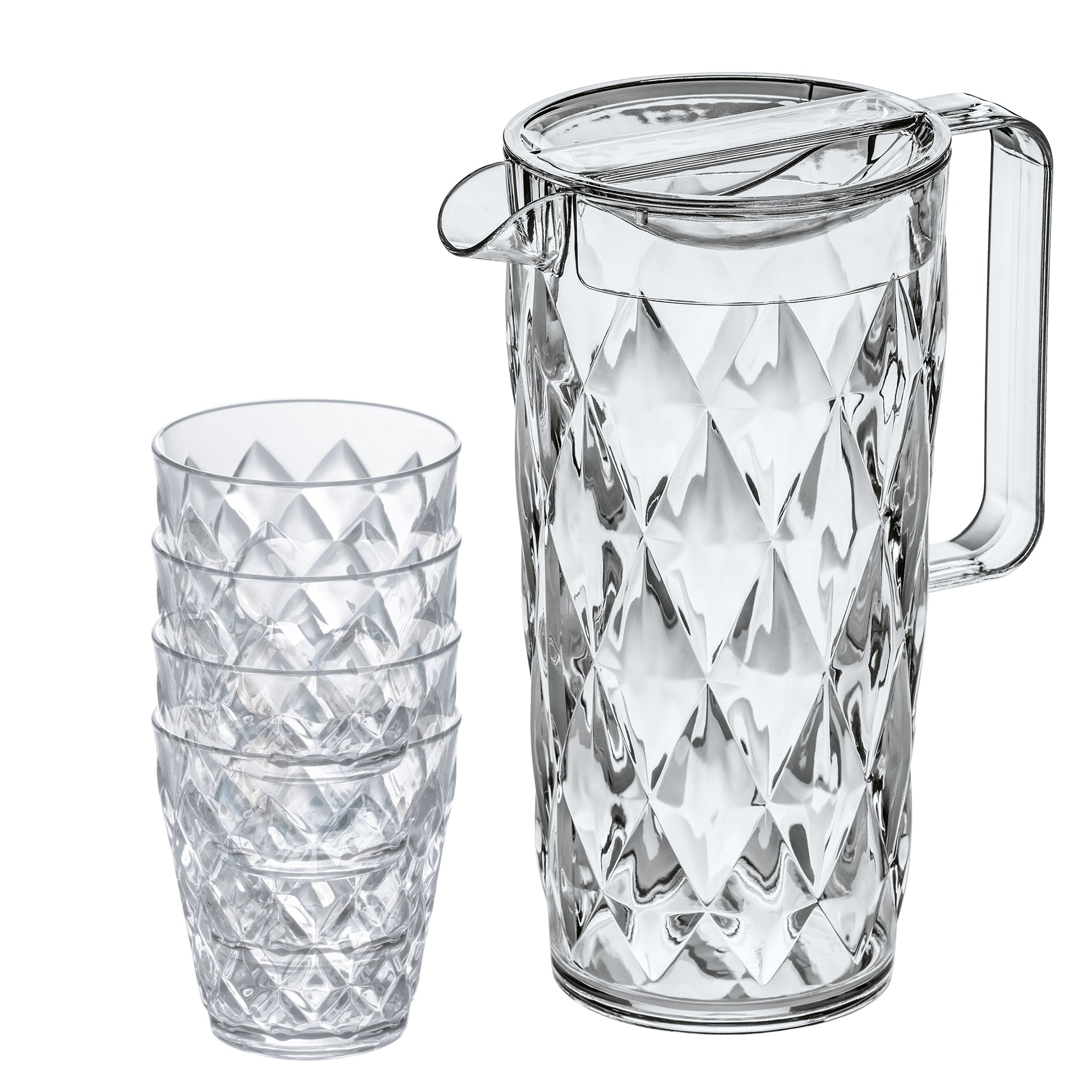 koziol Kanne mit 4 Becher  CRYSTAL
