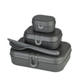 koziol Lunchbox-Set + Besteck-Set PASCAL READY nature ash grey
