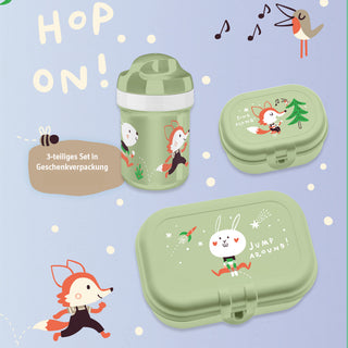 koziol Lunchbox-Set und Trinkflasche 200ml HOP ON TO GO