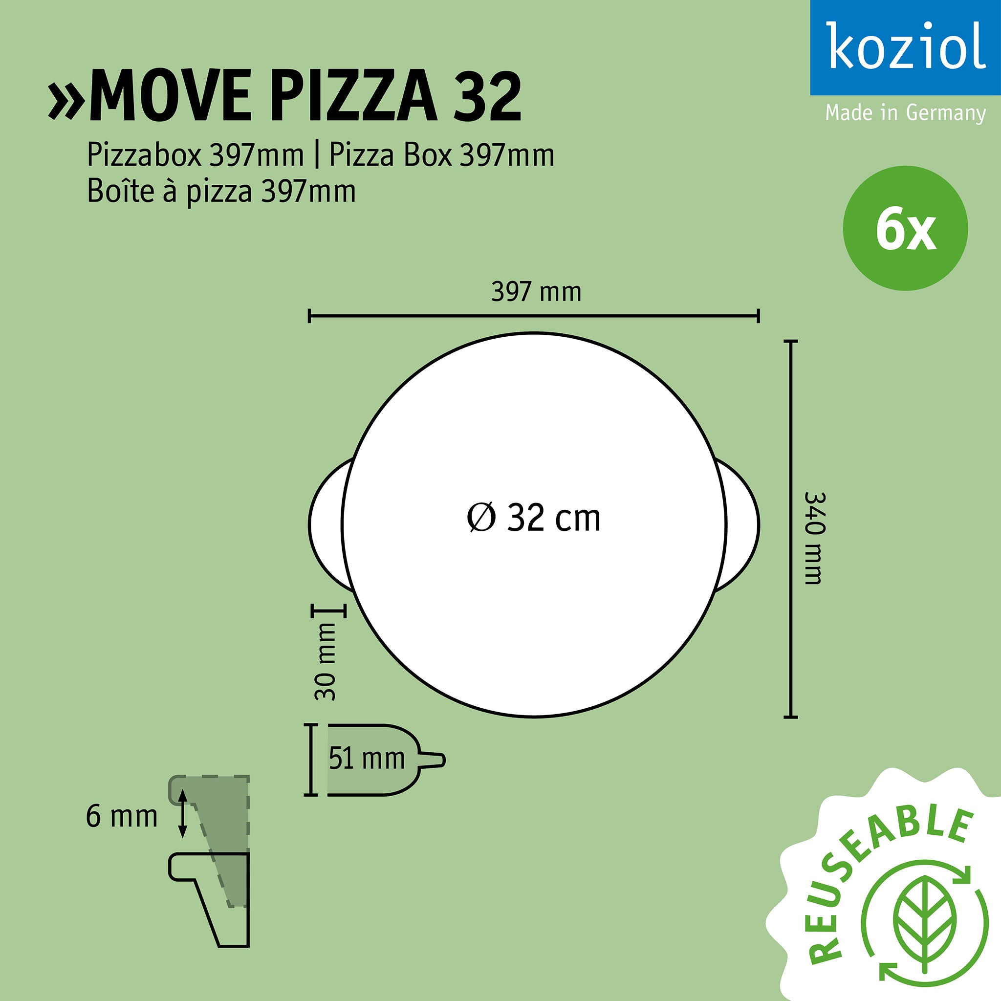 koziol Pizzabox MOVE PIZZA 32