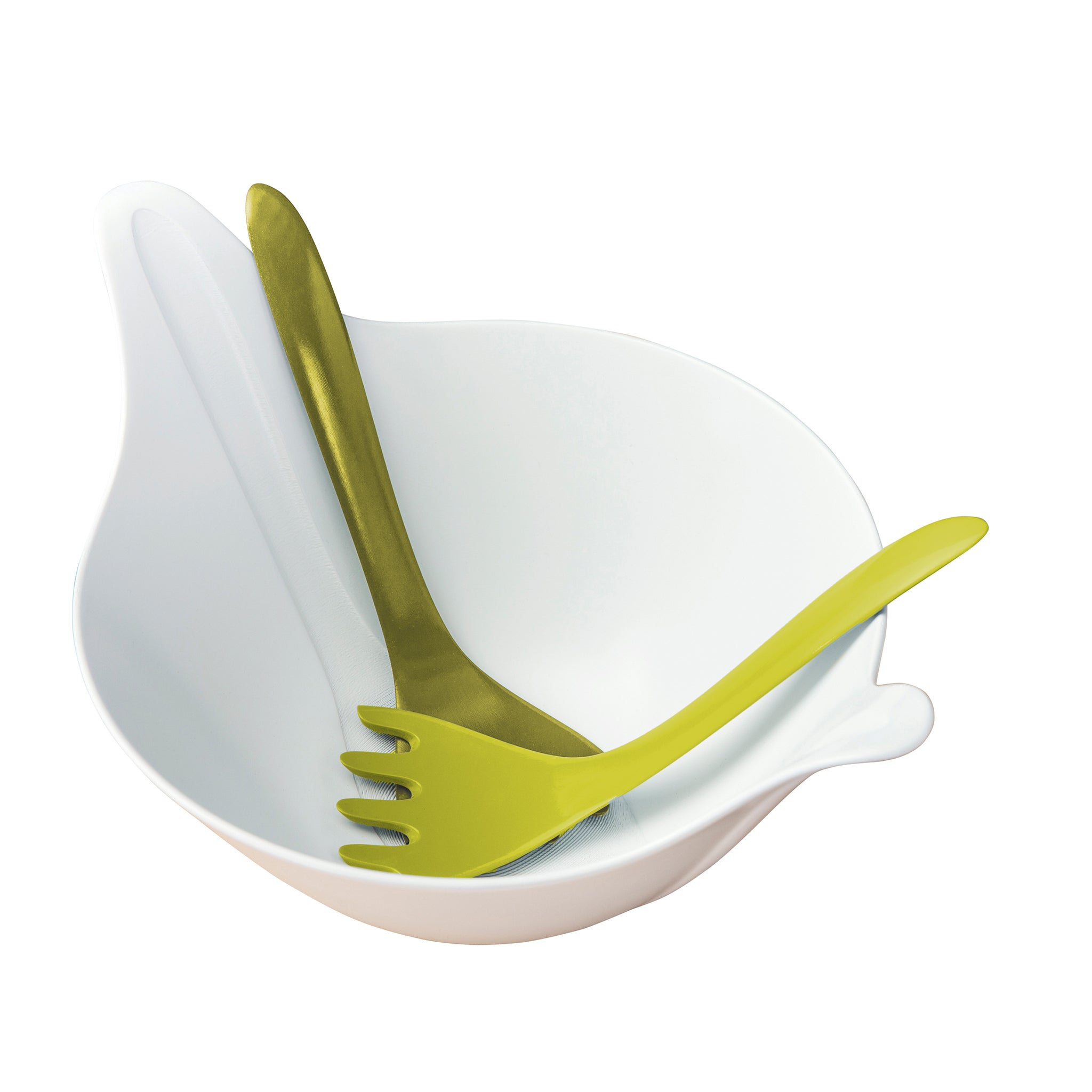 koziol salad bowl with cutlery LEAF 2.0